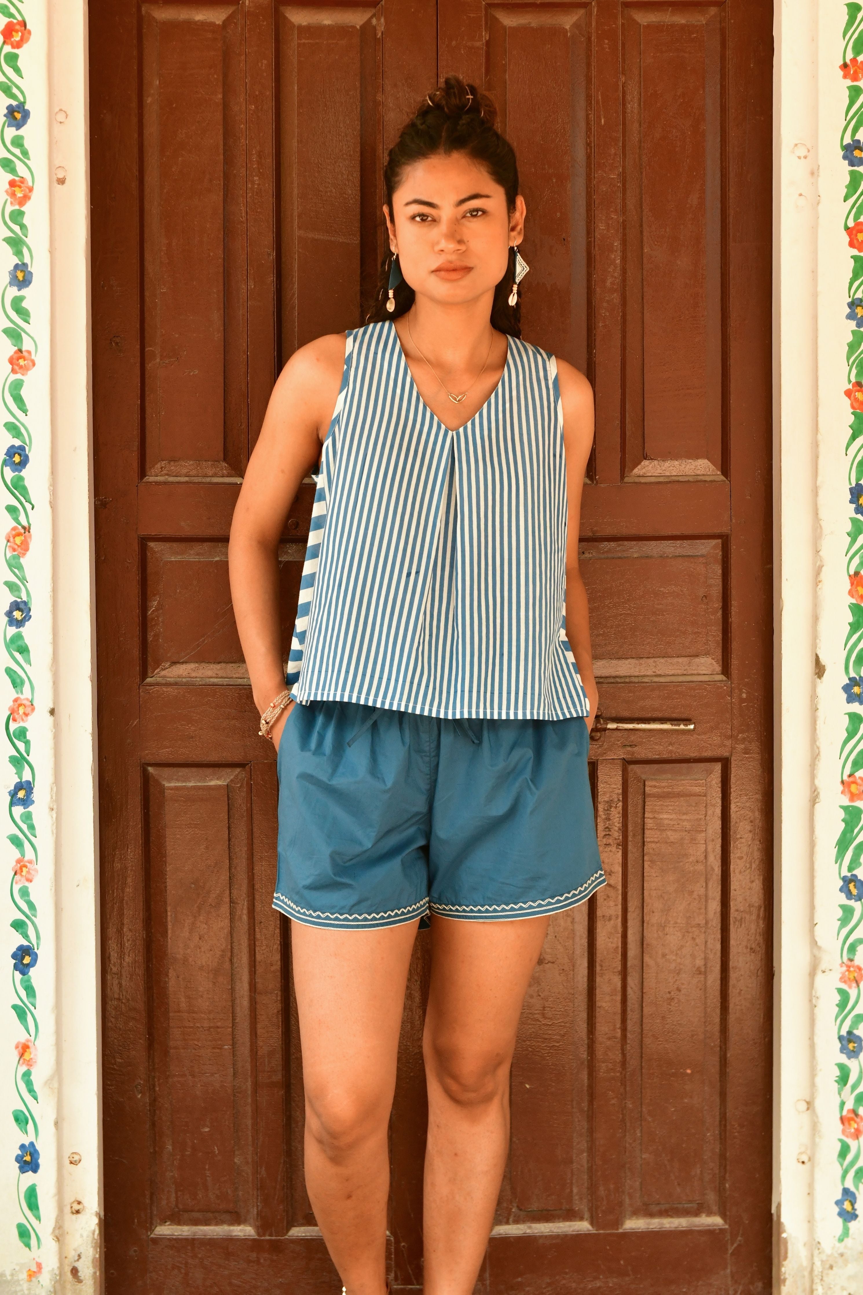 Vaya Blue Stripe Top