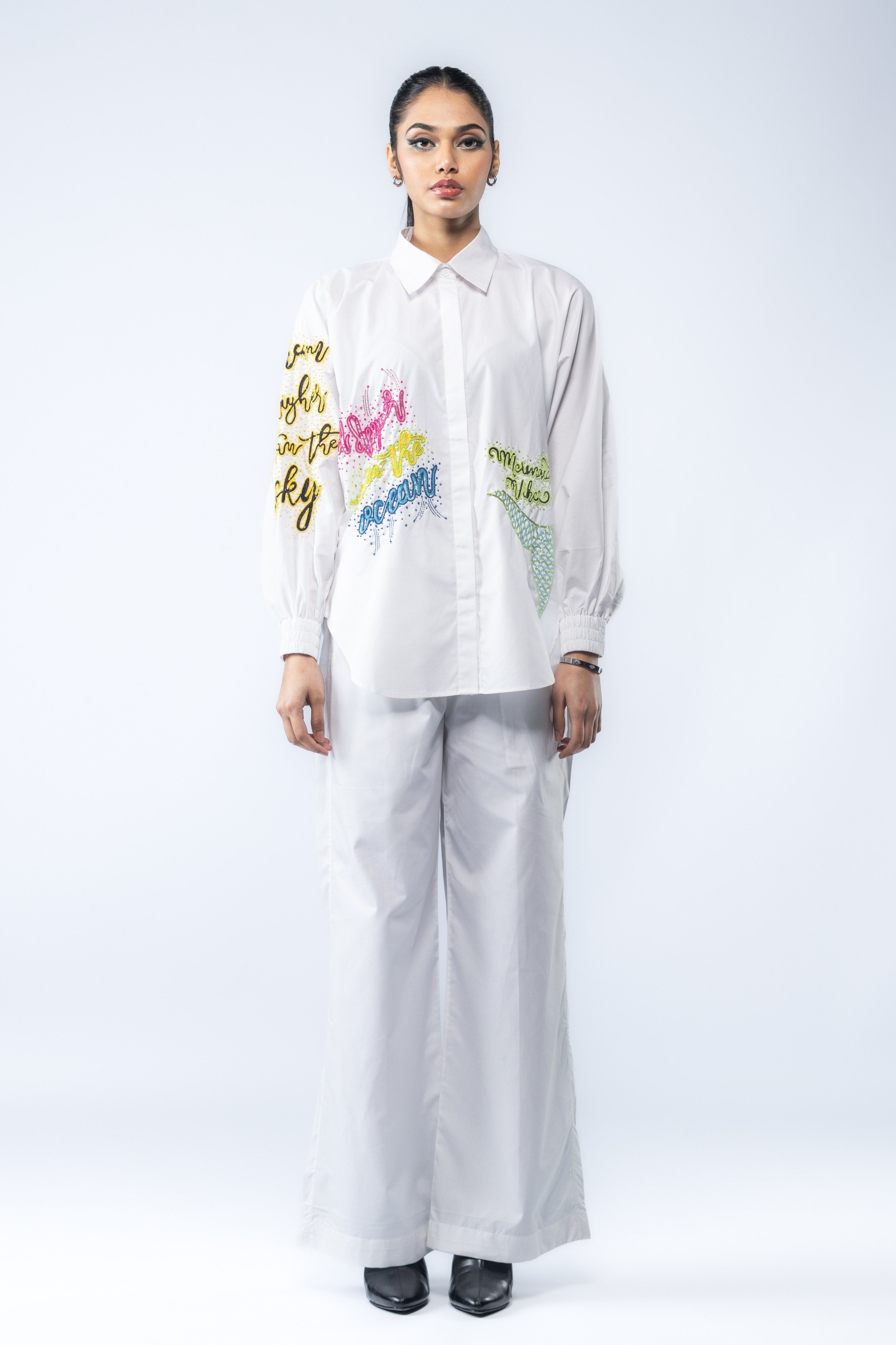 White Embroidered Shirt