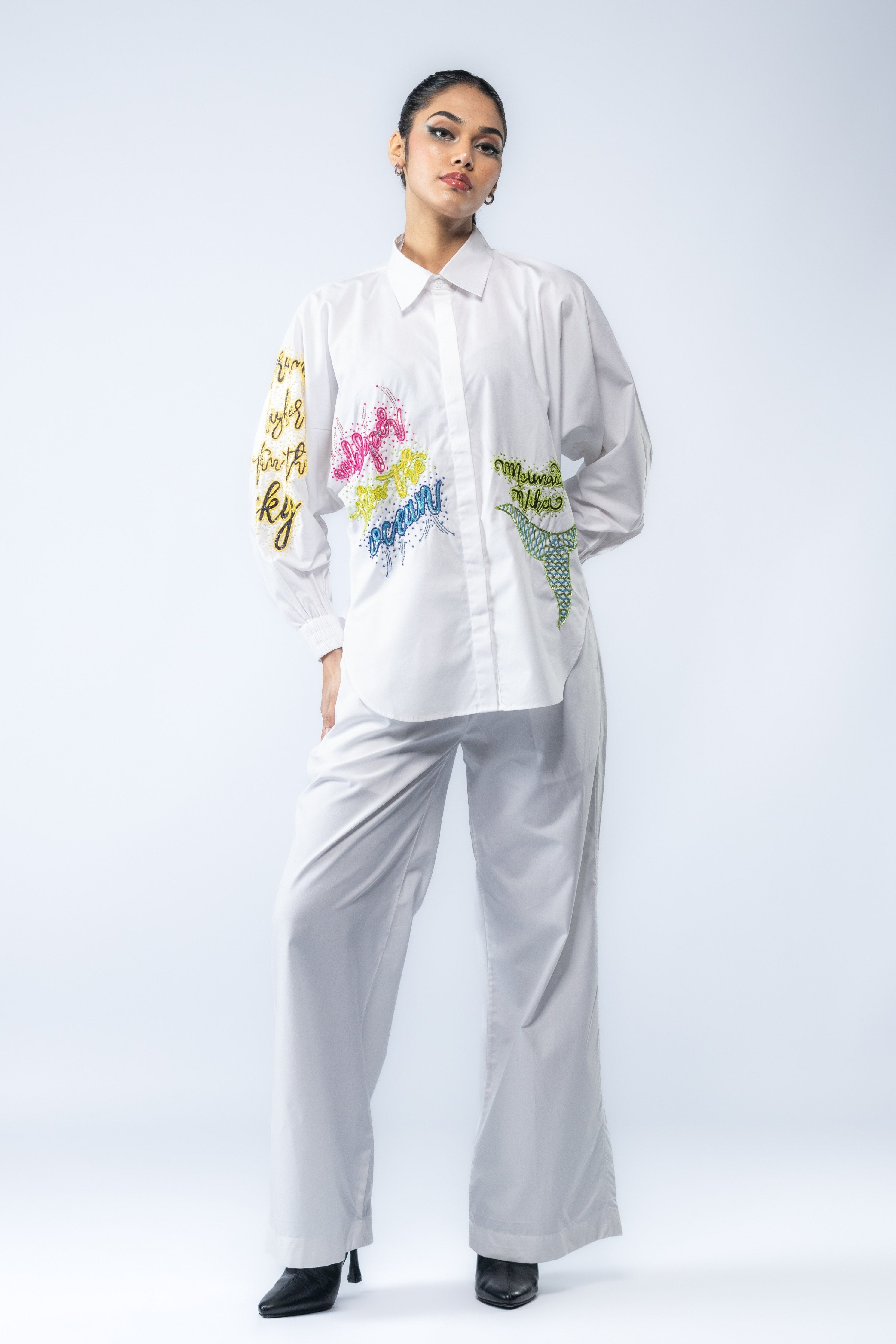 White Embroidered Shirt