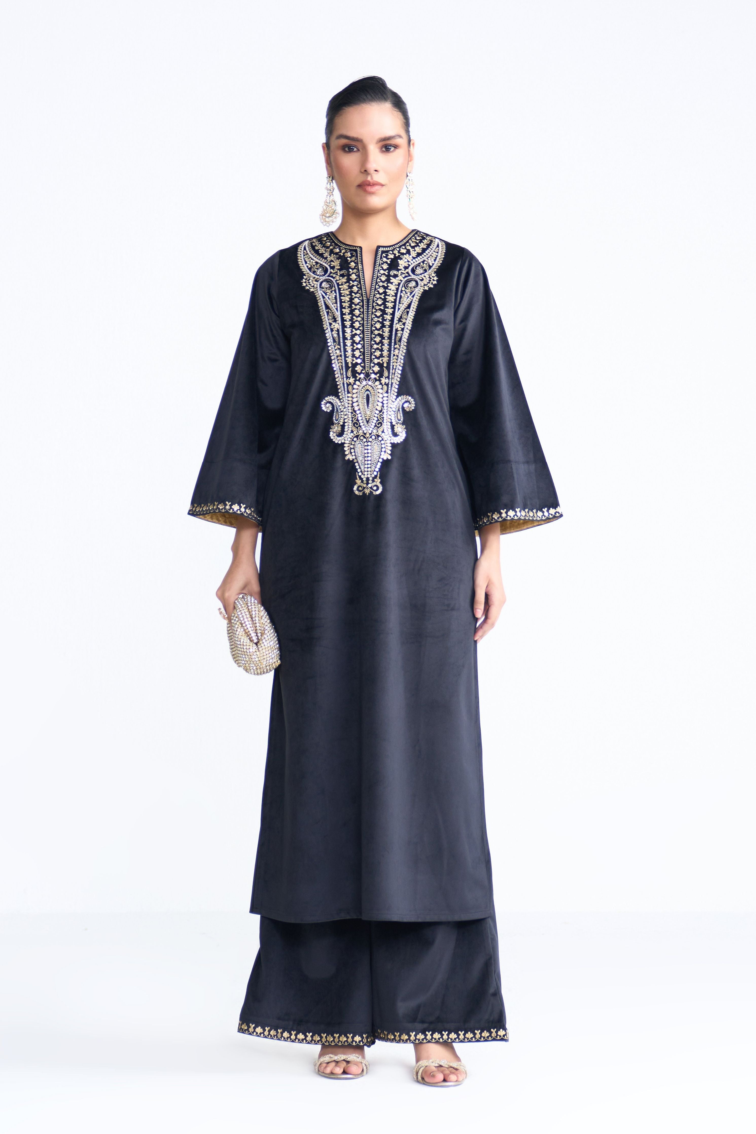 Nova Black Kaftan Set