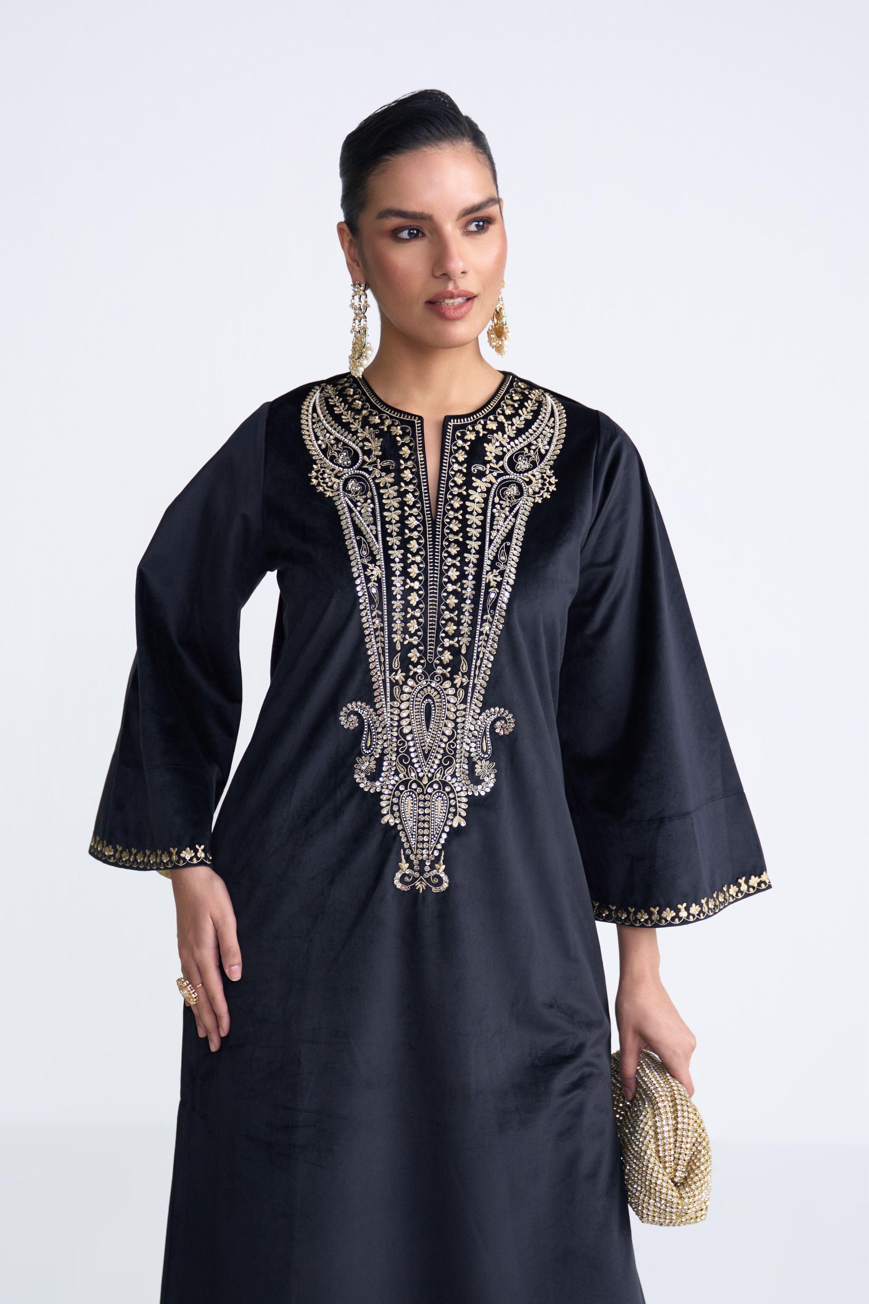 Nova Black Kaftan Set