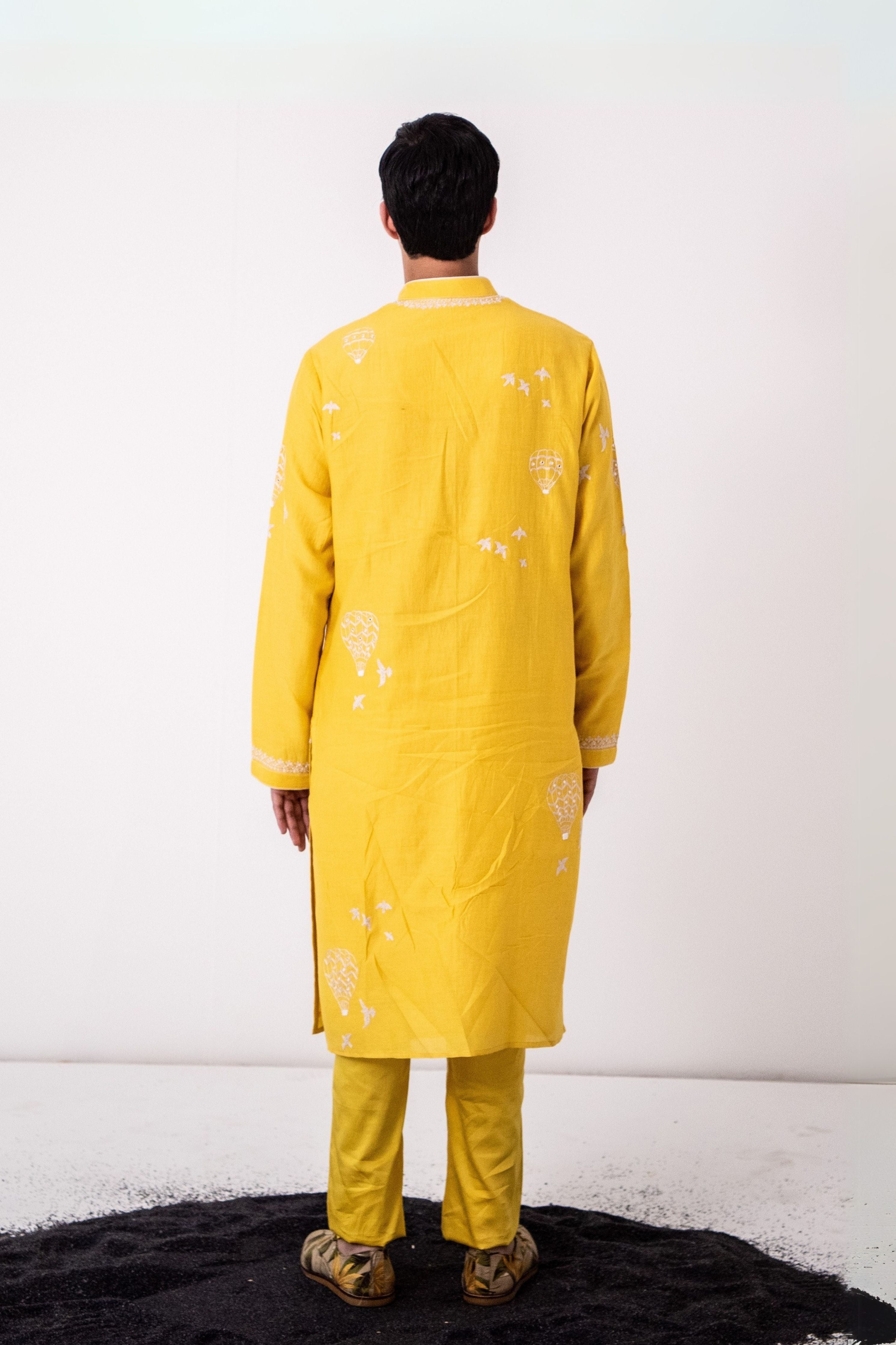 Yellow  Jaipur Palace Kurta Set