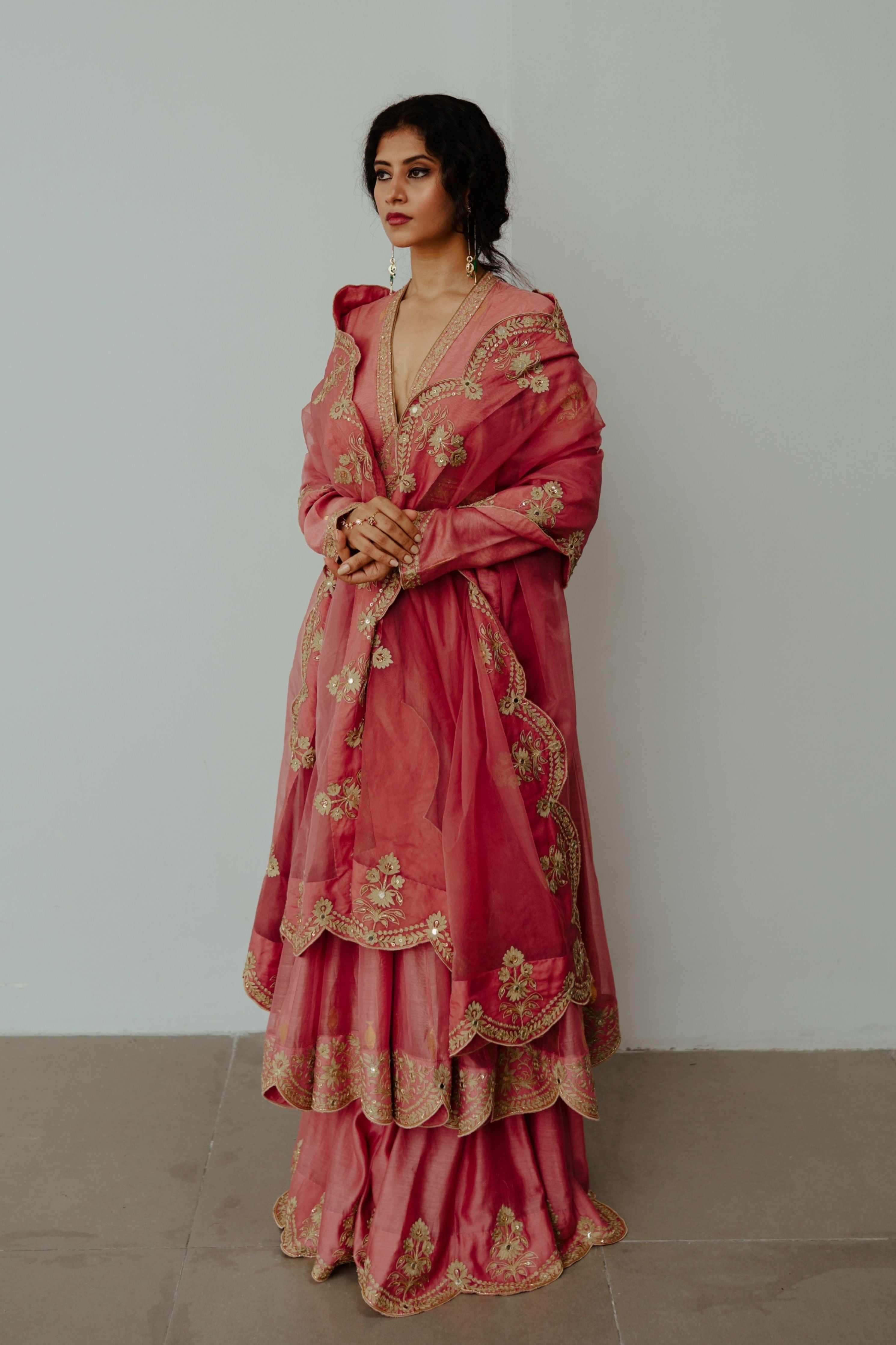 Gulab  Old Rose Anarkali Set