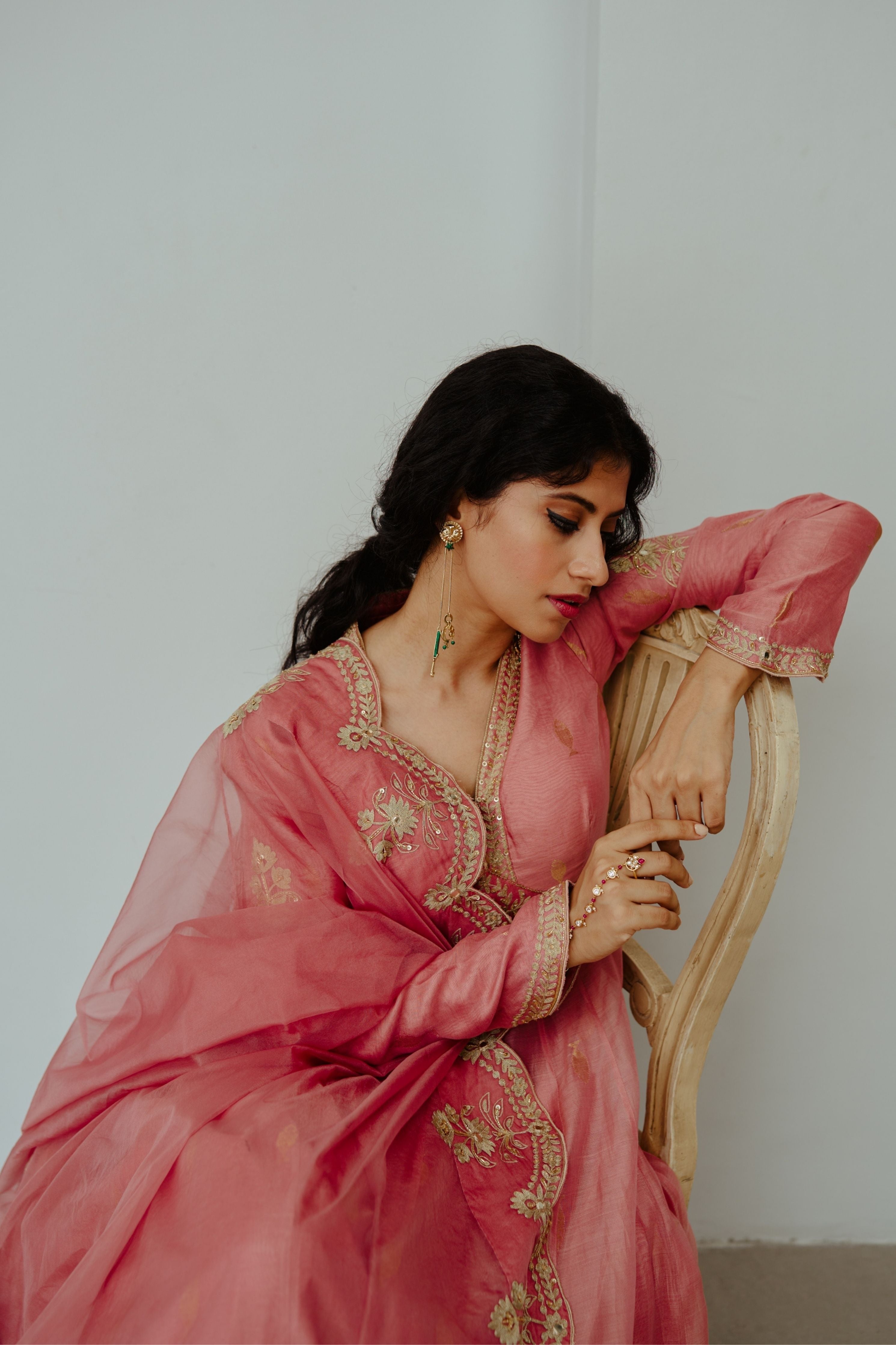 Gulab  Old Rose Anarkali Set