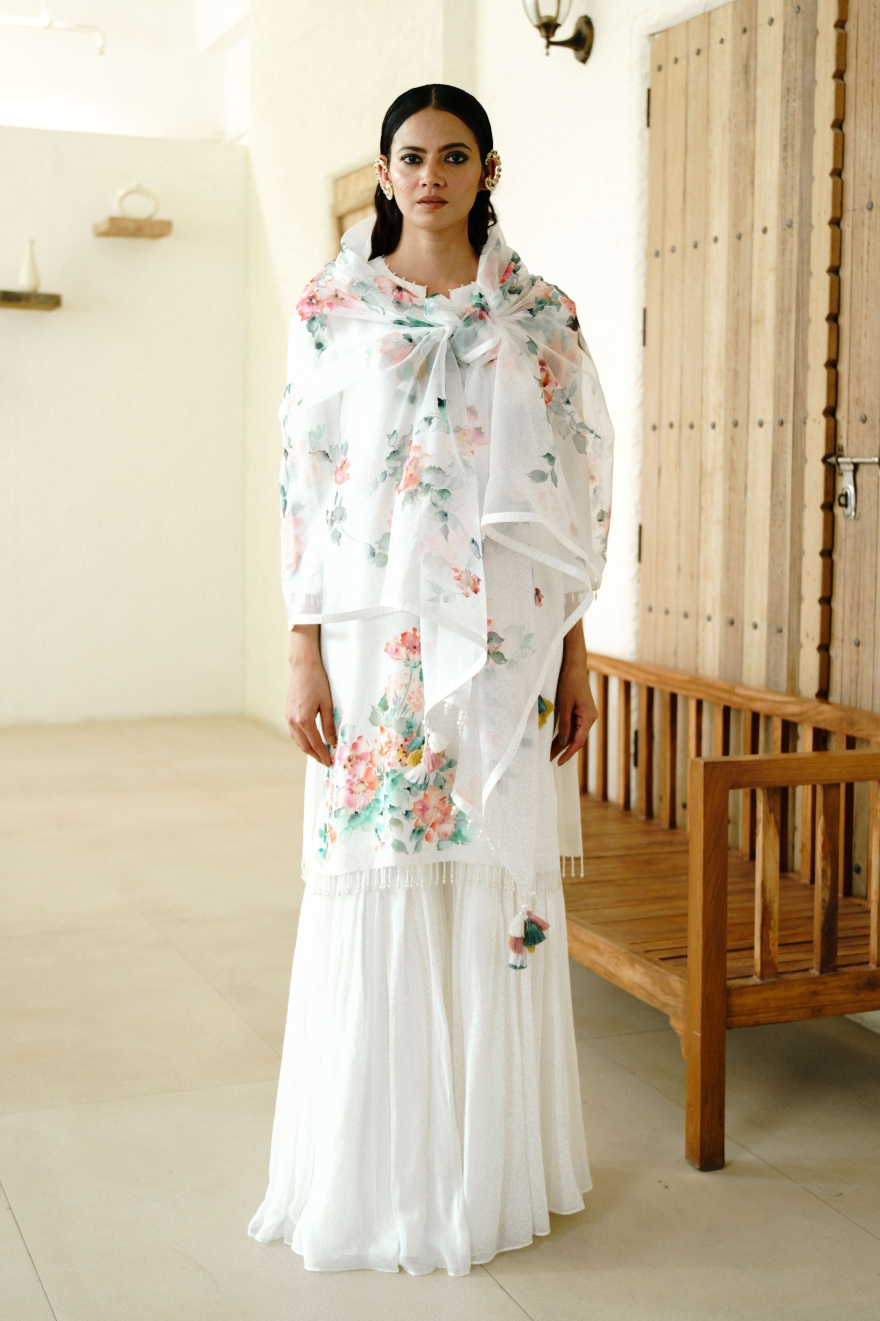 Spring Blossom Ivory Kurta Set