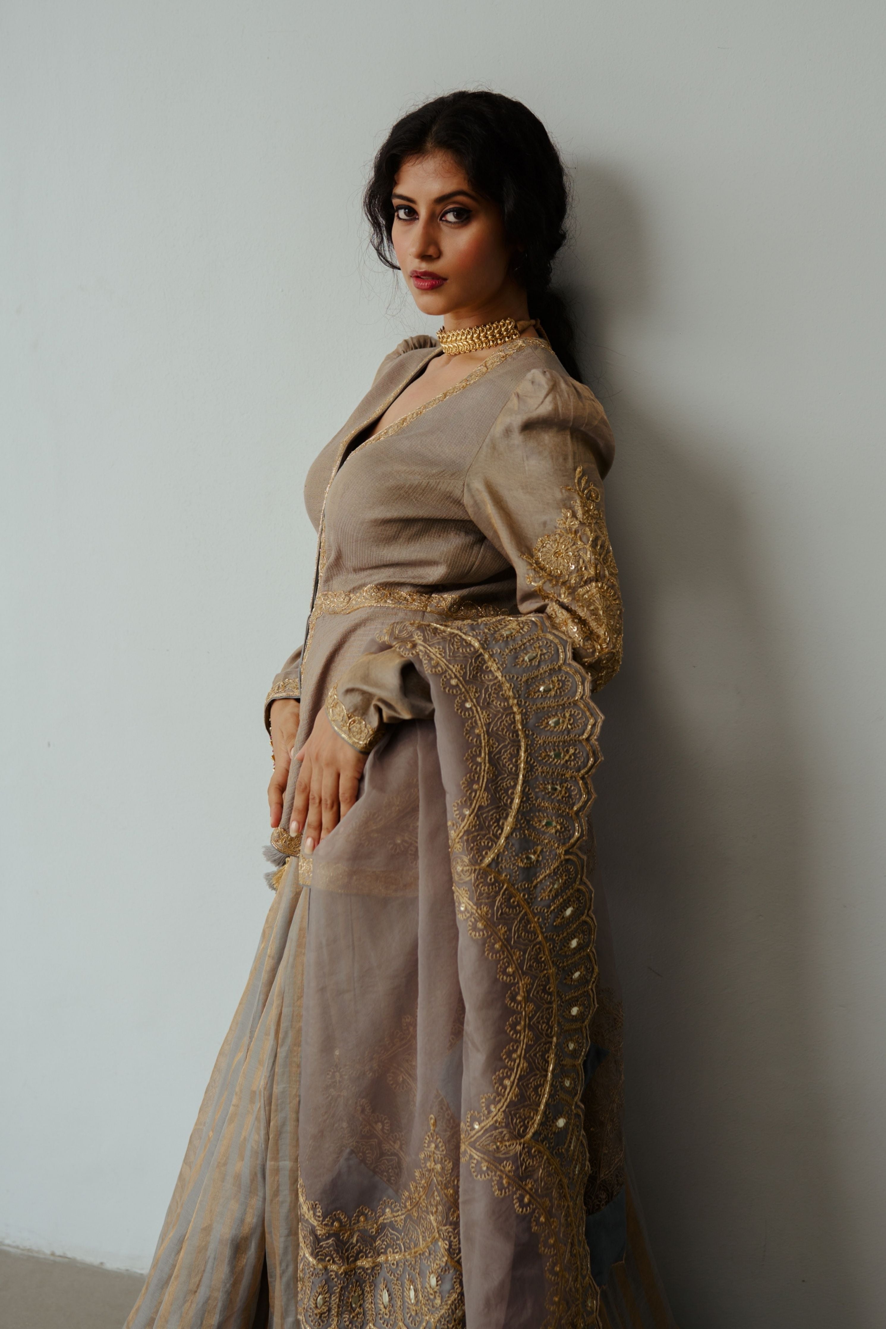 Noori Smoky Grey Lehenga Set