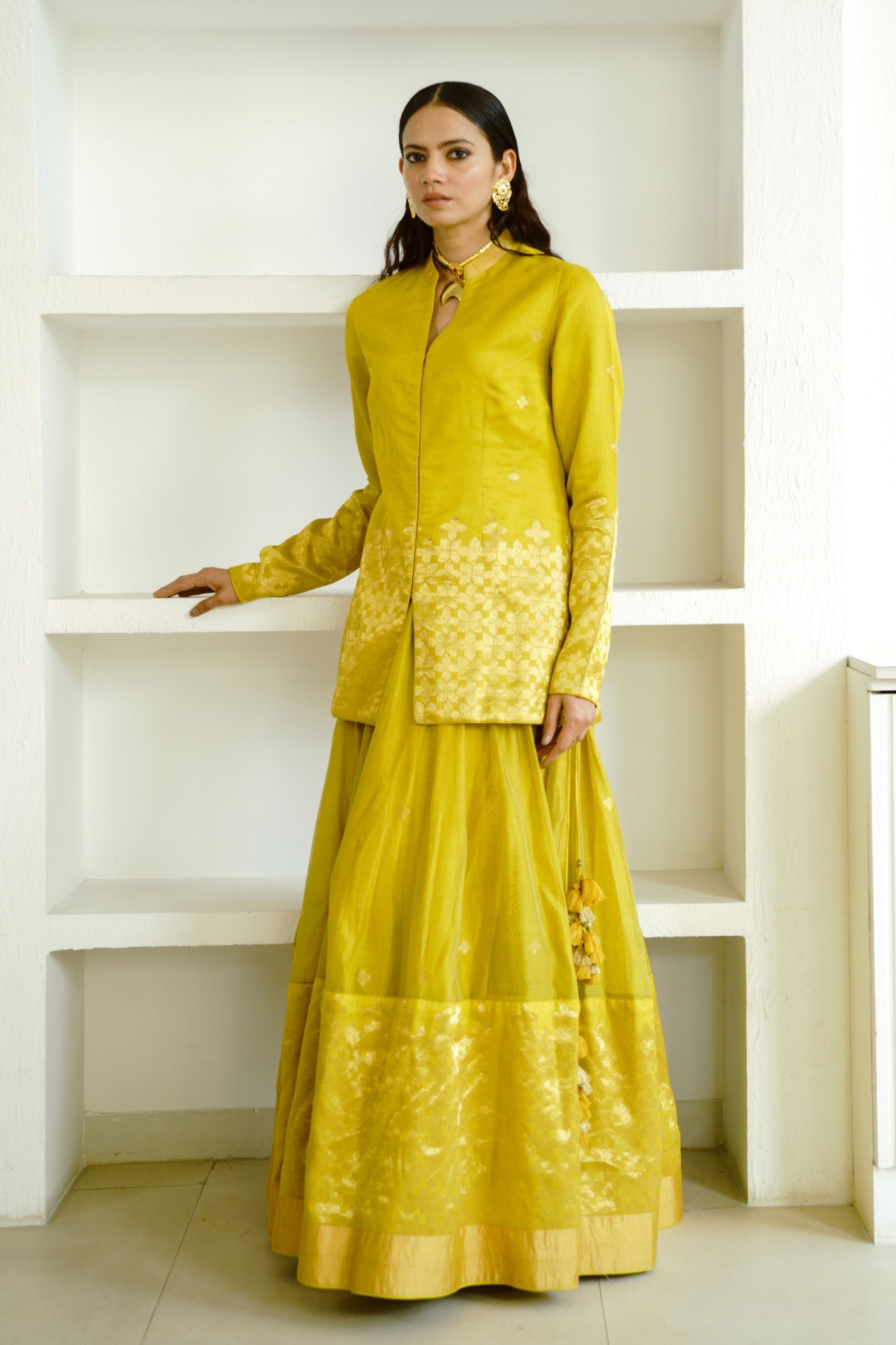 Mosaic Mustard Lehenga Set