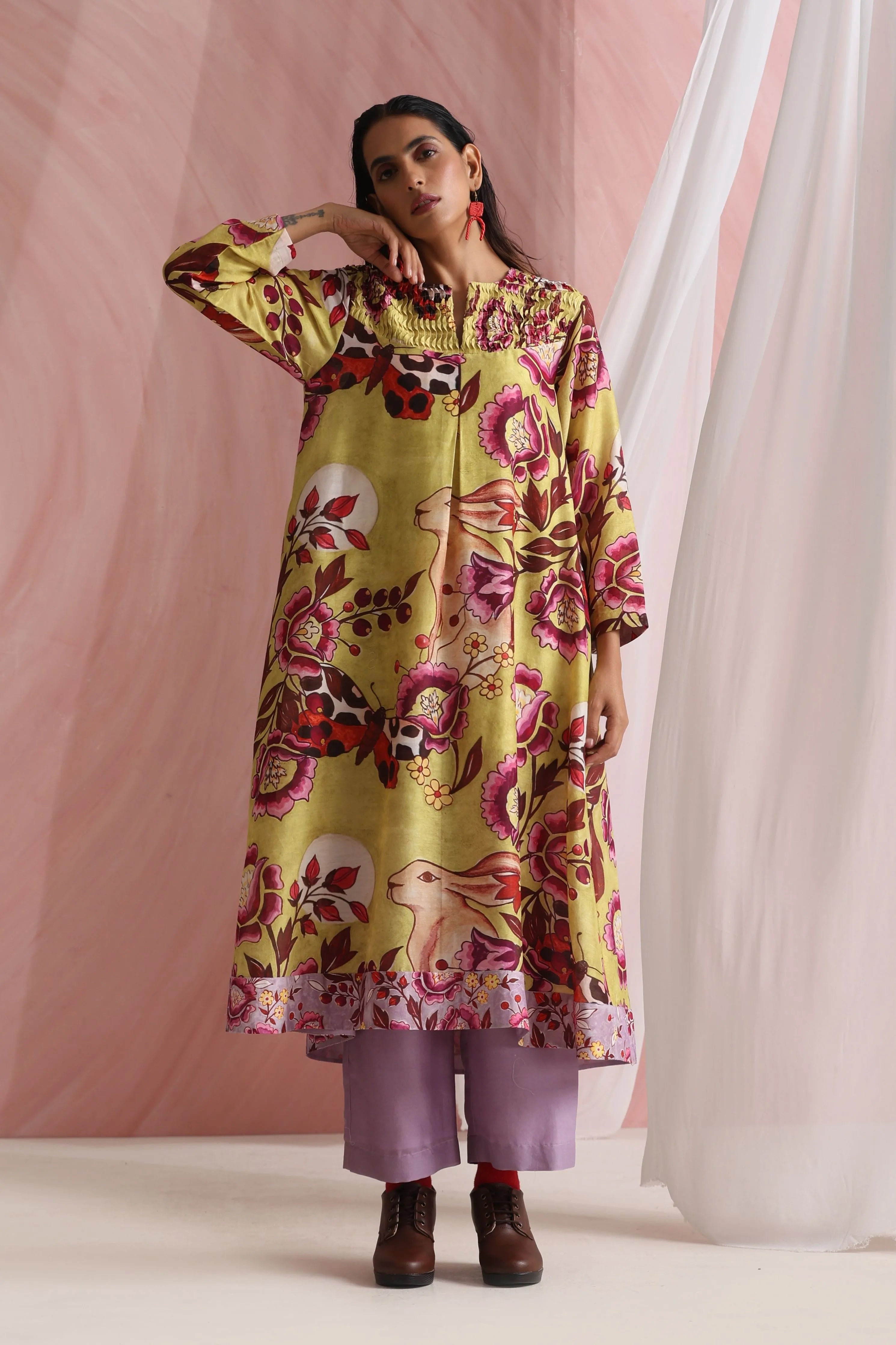 Cinder Chanderi Tunic Set