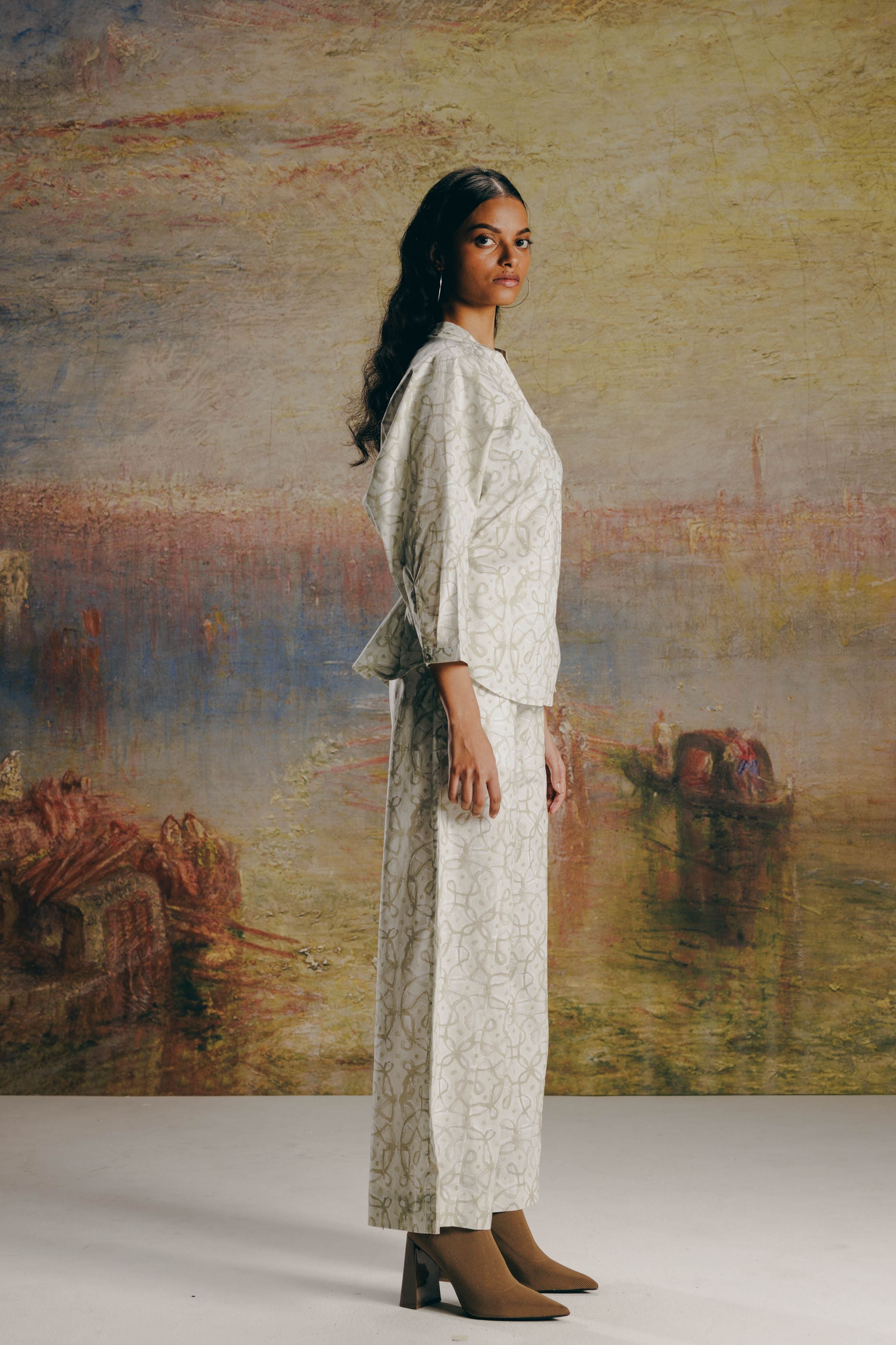 Watercolor Kolam Tunic Shirt & Pant Co-ord