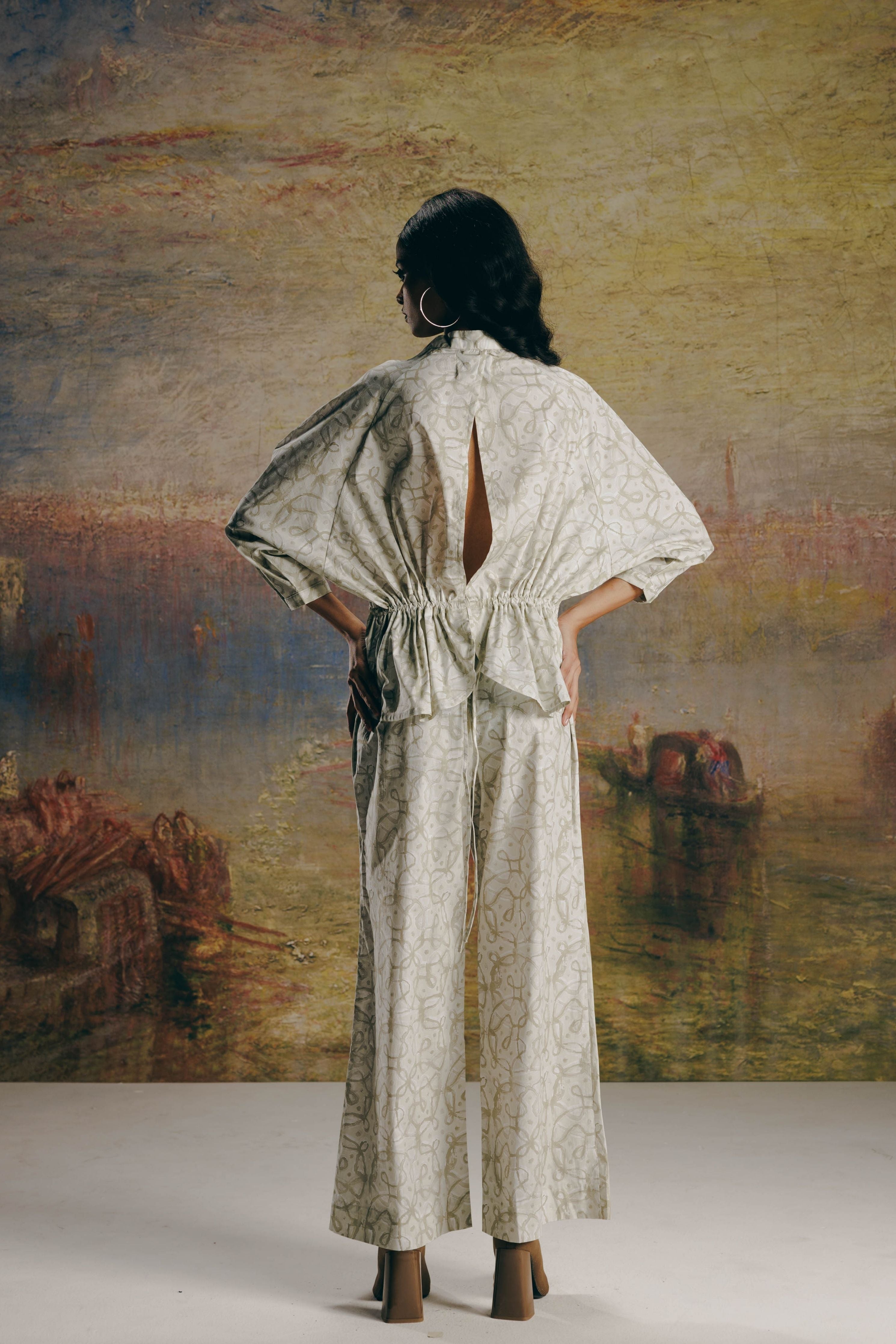 Watercolor Kolam Tunic Shirt & Pant Co-ord