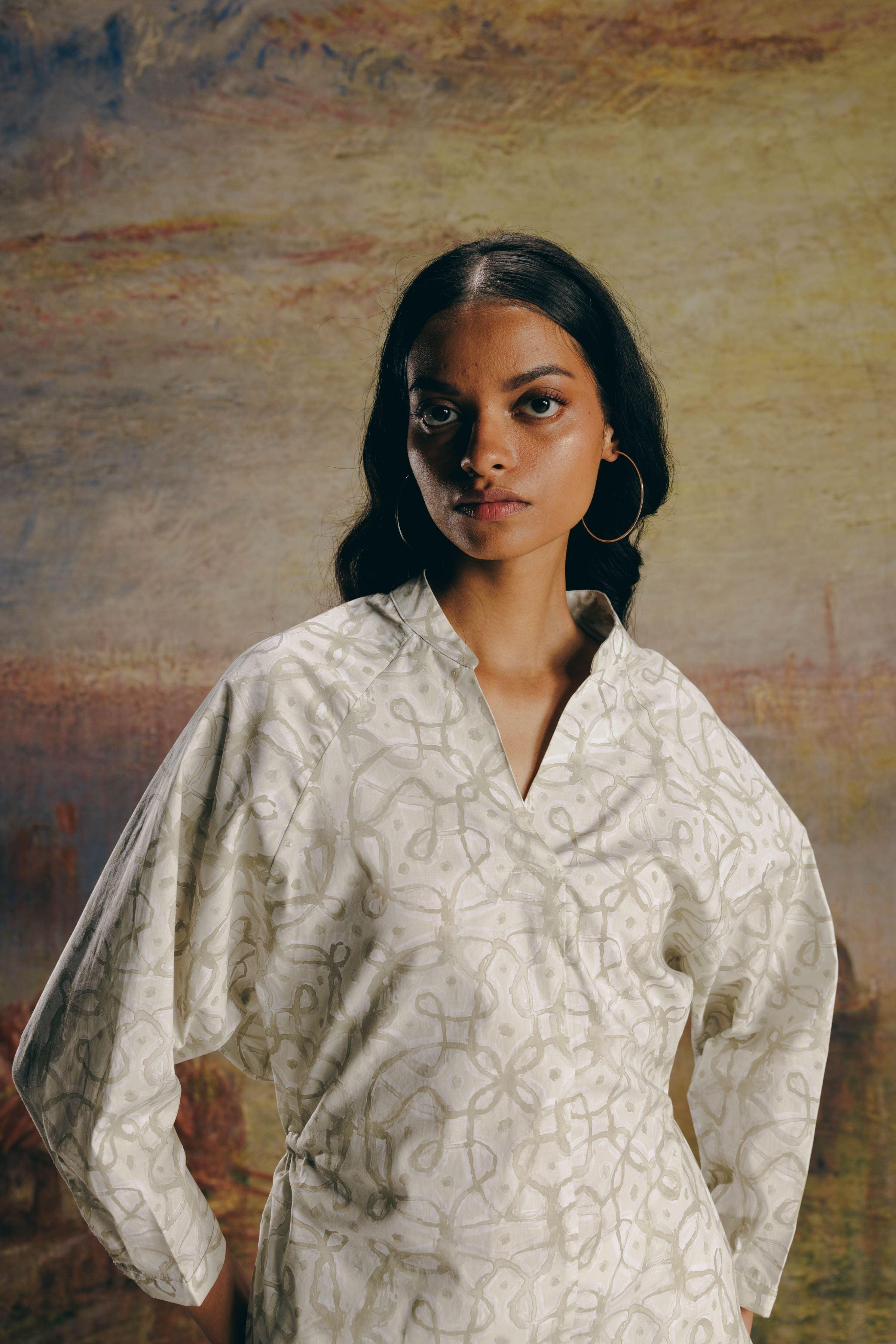 Watercolor Kolam Tunic Shirt & Pant Co-ord
