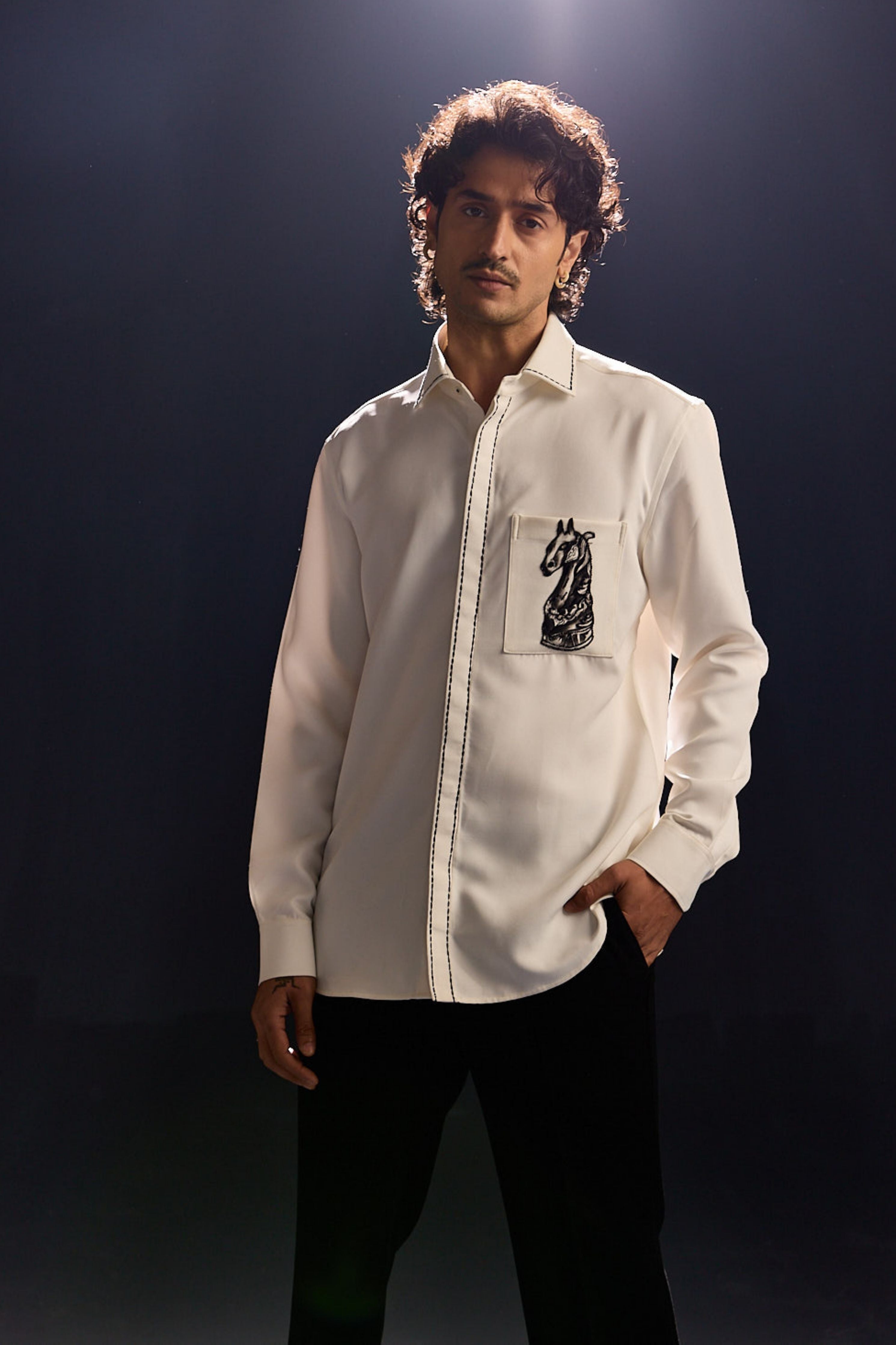 White Hand Painted Zebra Shirt