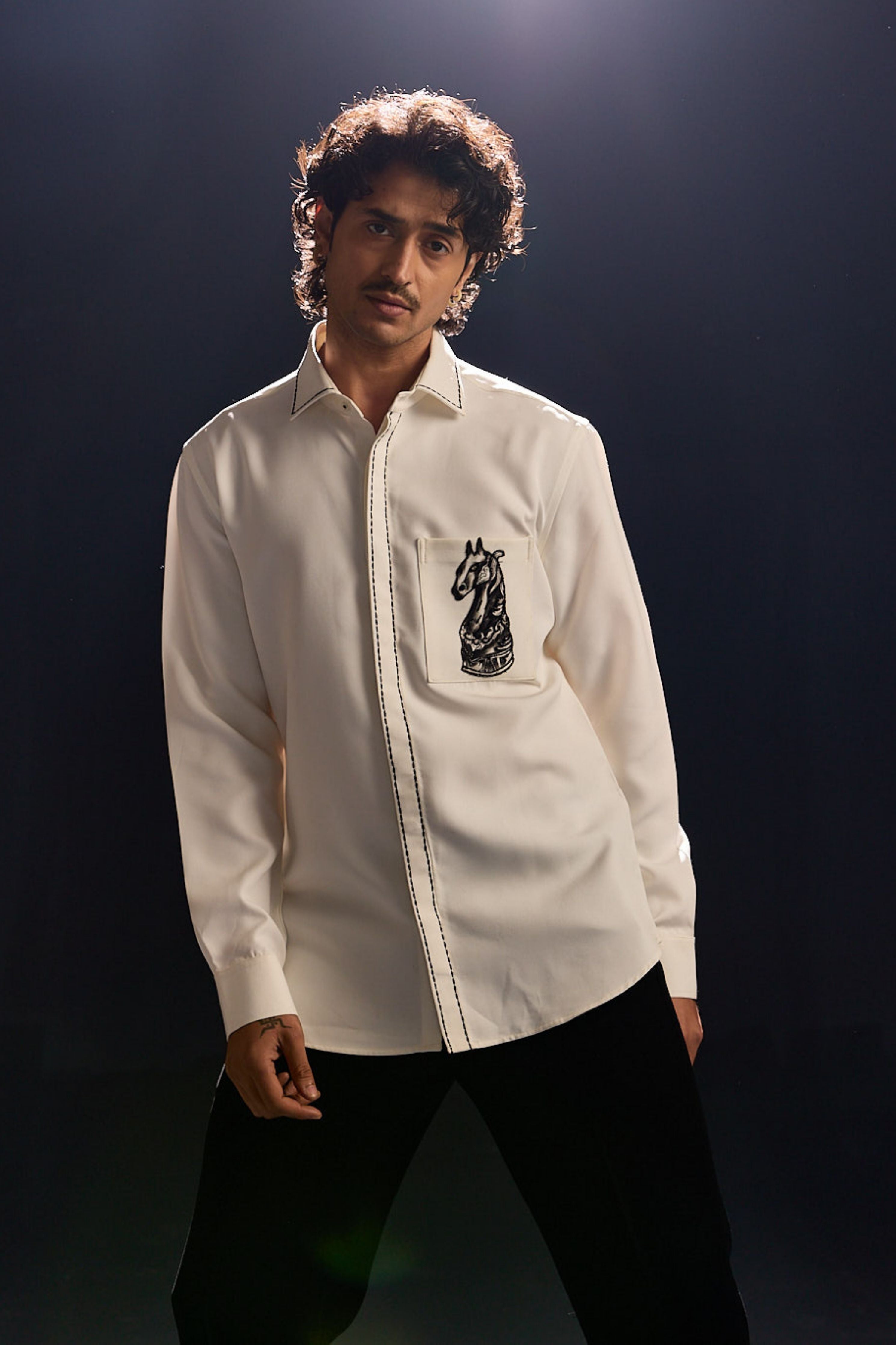 White Hand Painted Zebra Shirt