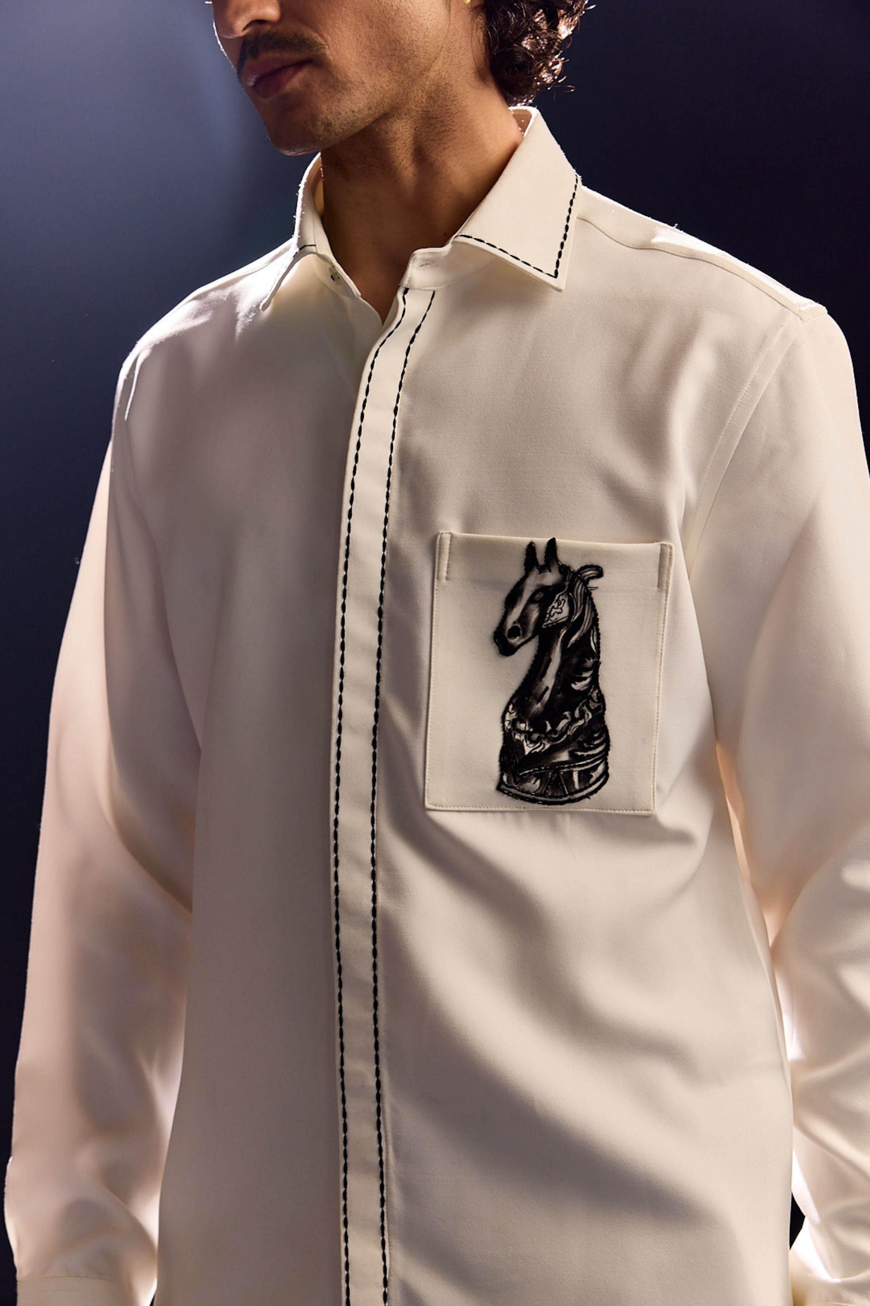 White Hand Painted Zebra Shirt
