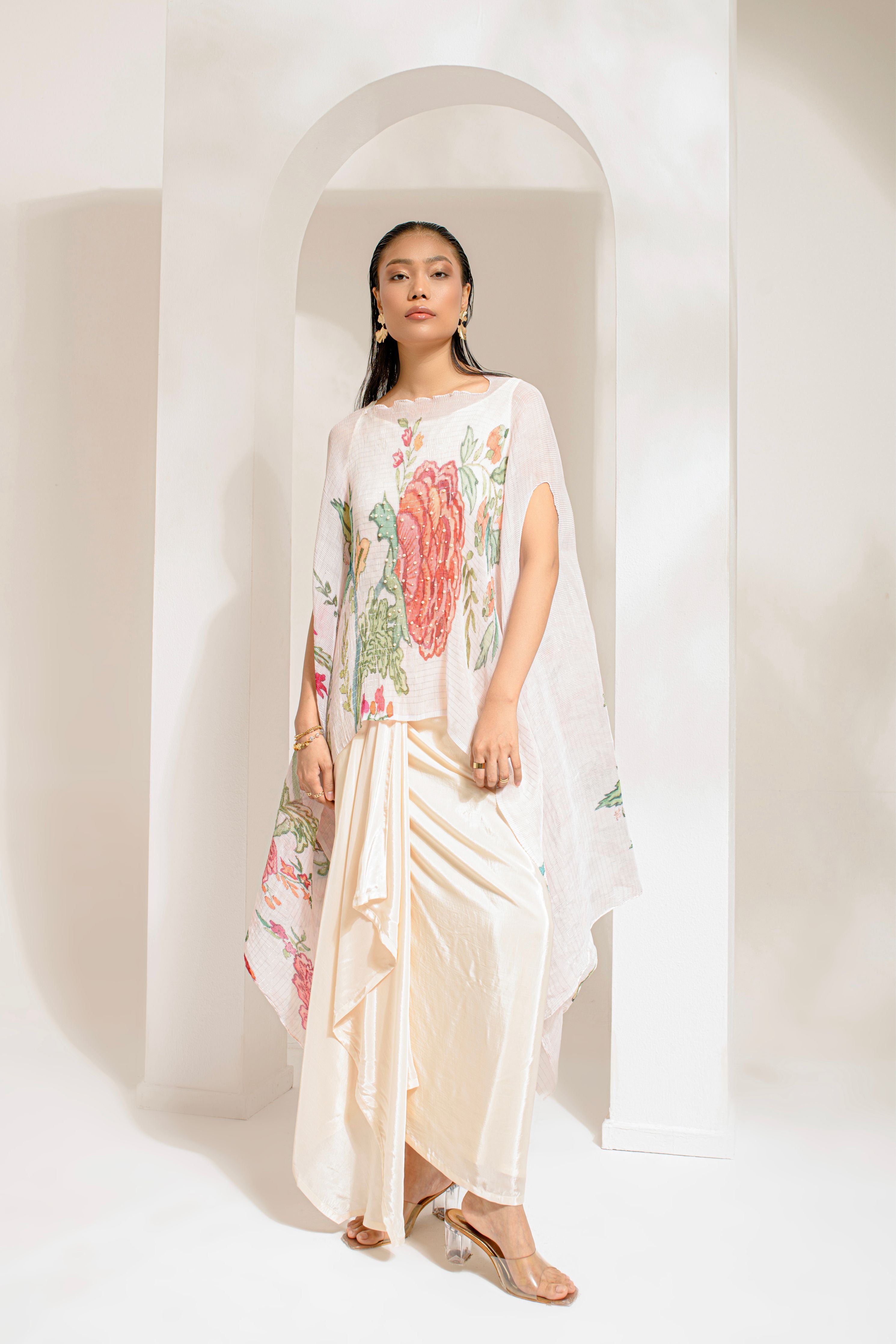 White Hp Kaftan & Dhoti