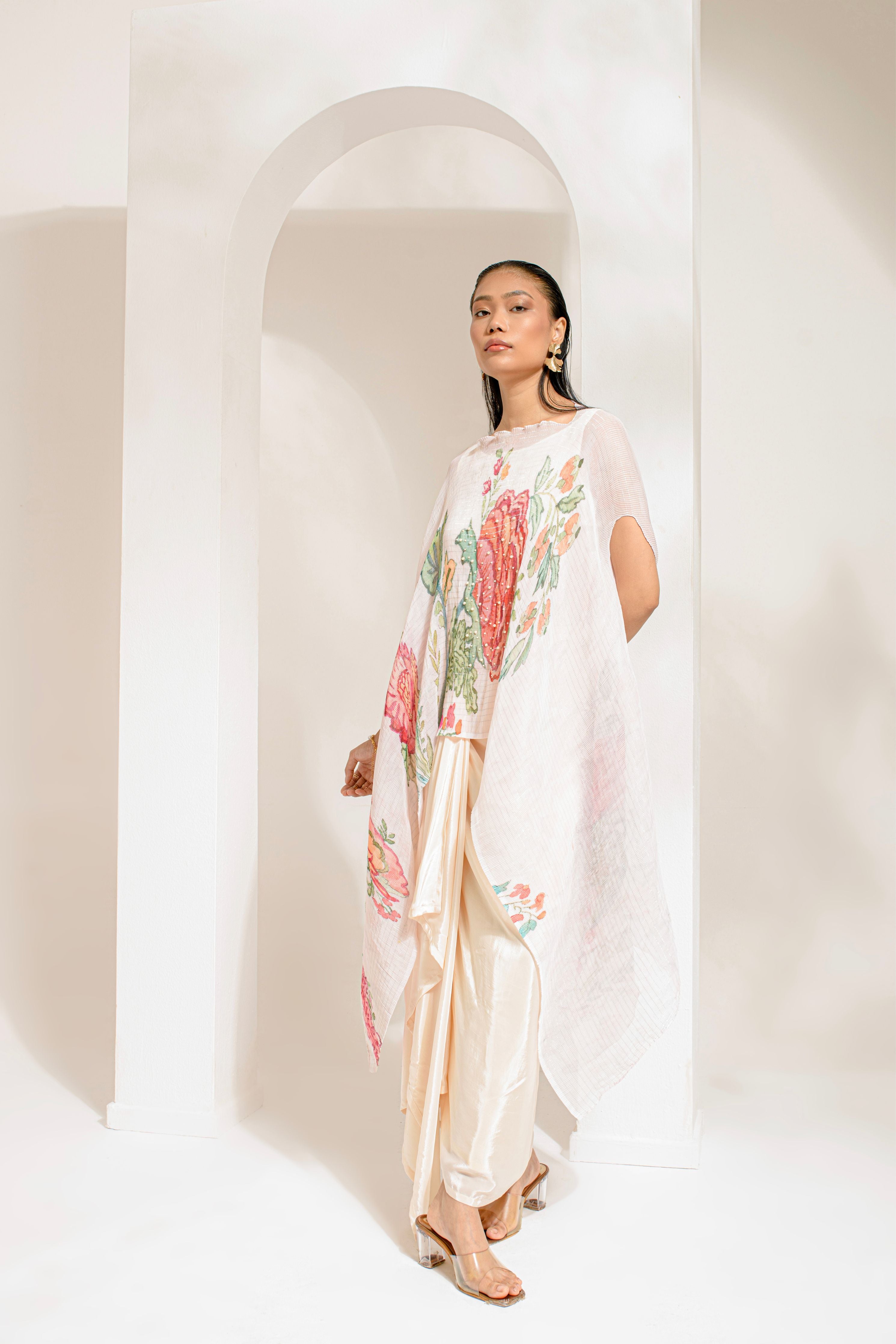 White Hp Kaftan & Dhoti