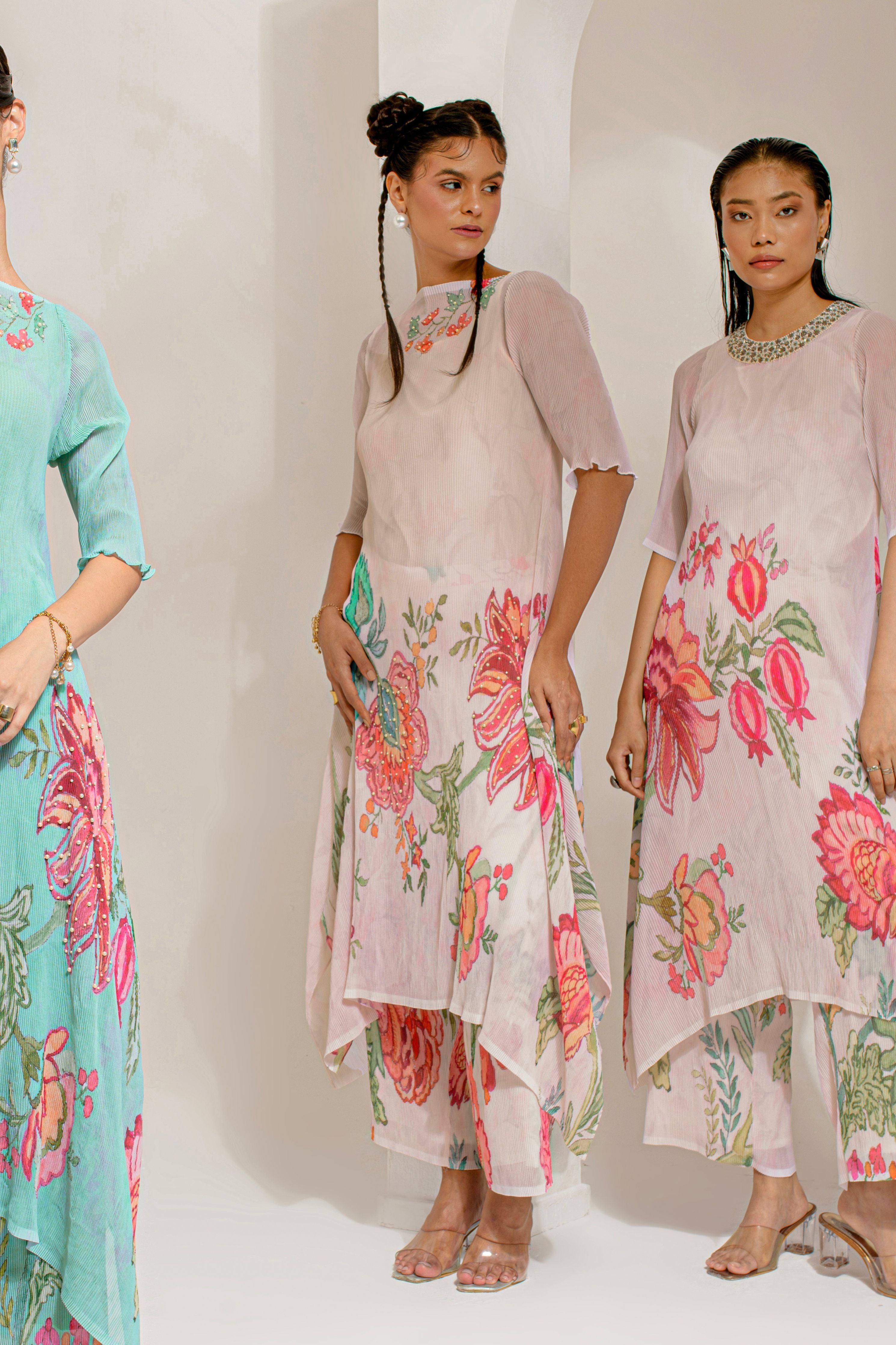 White Hp Kurta Set