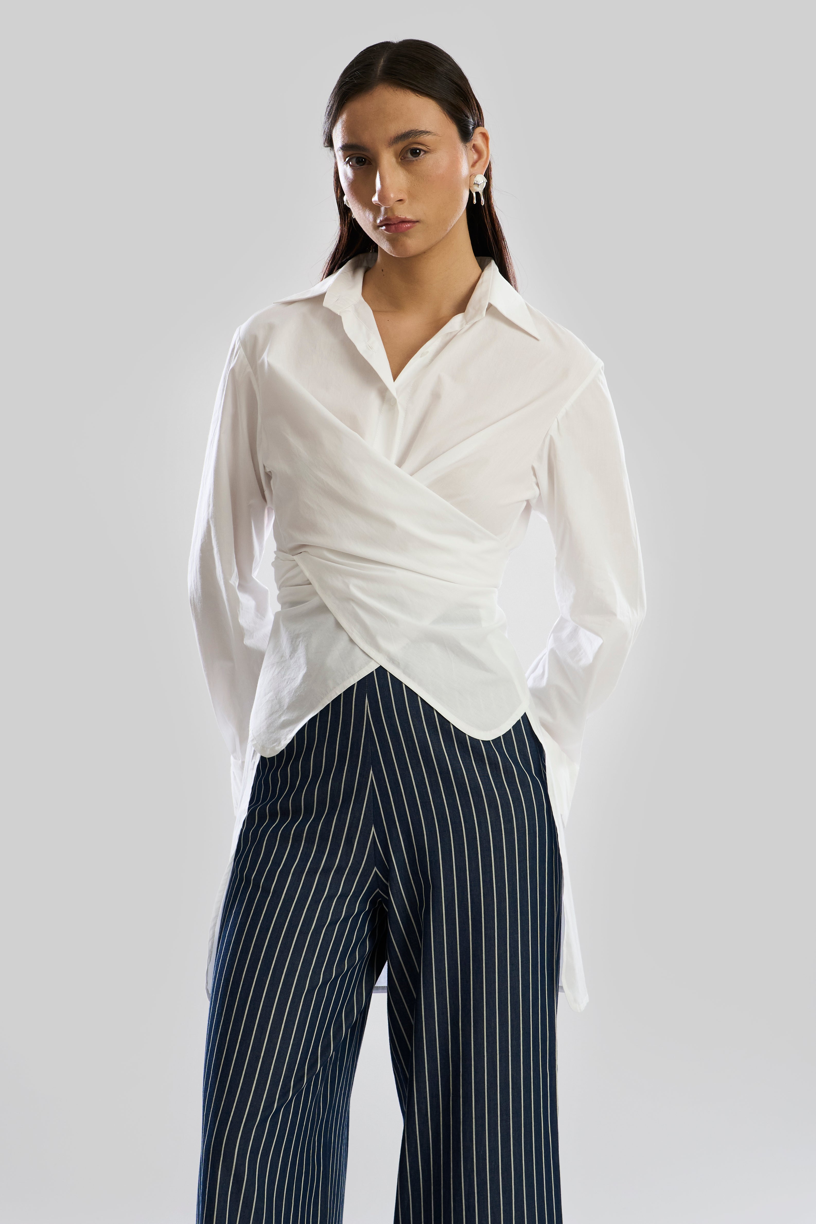 White Noise Wrap Shirt
