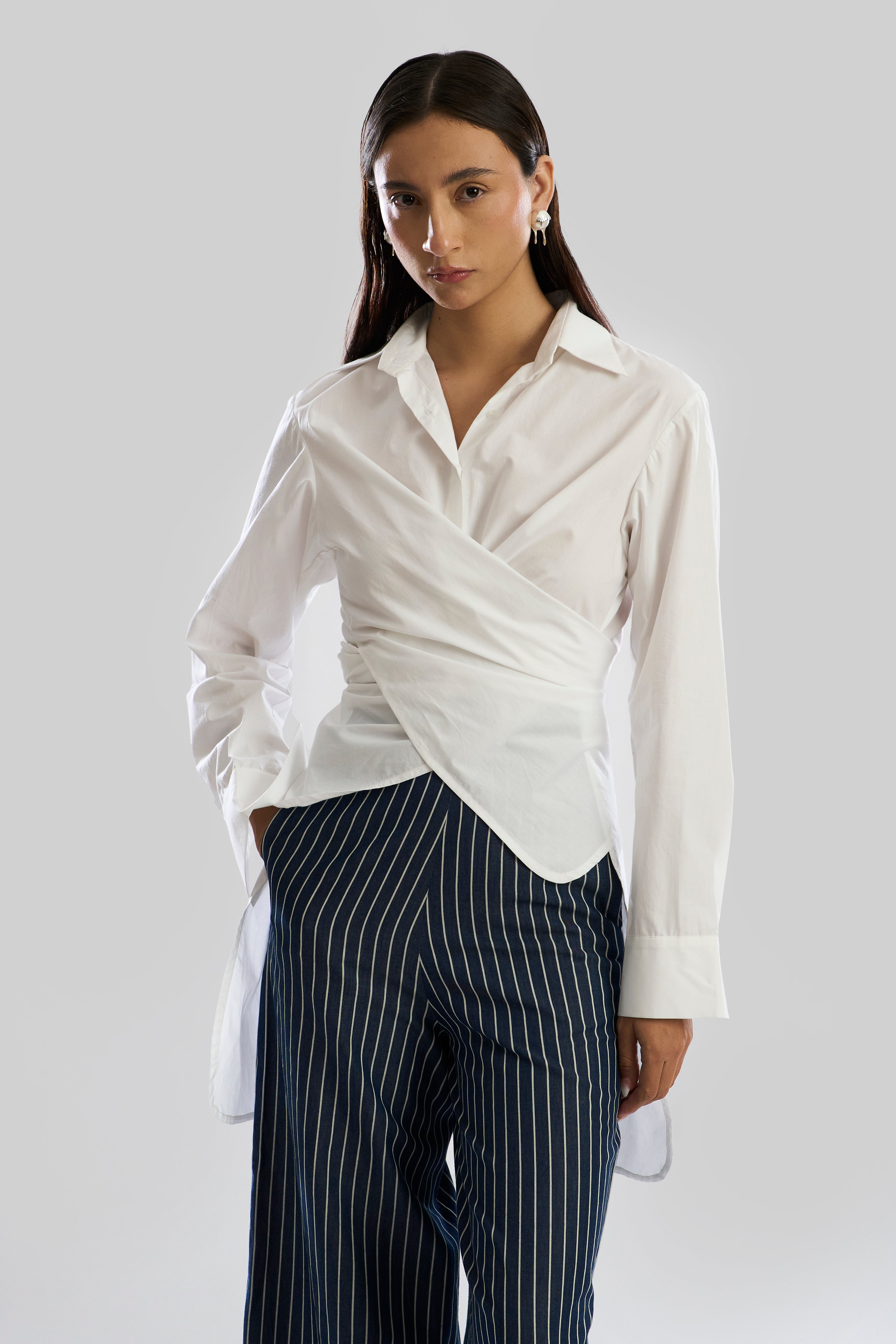 White Noise Wrap Shirt