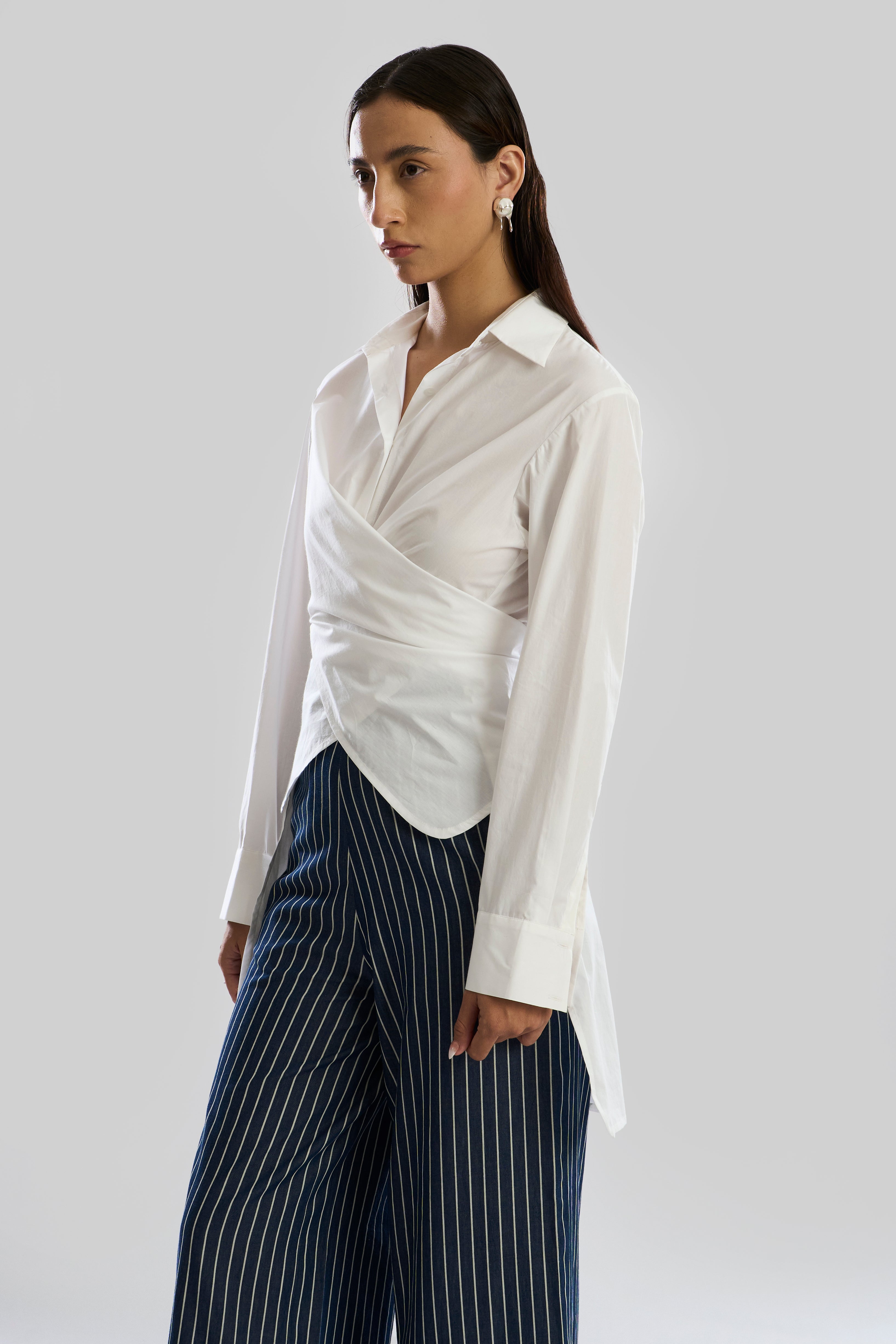 White Noise Wrap Shirt