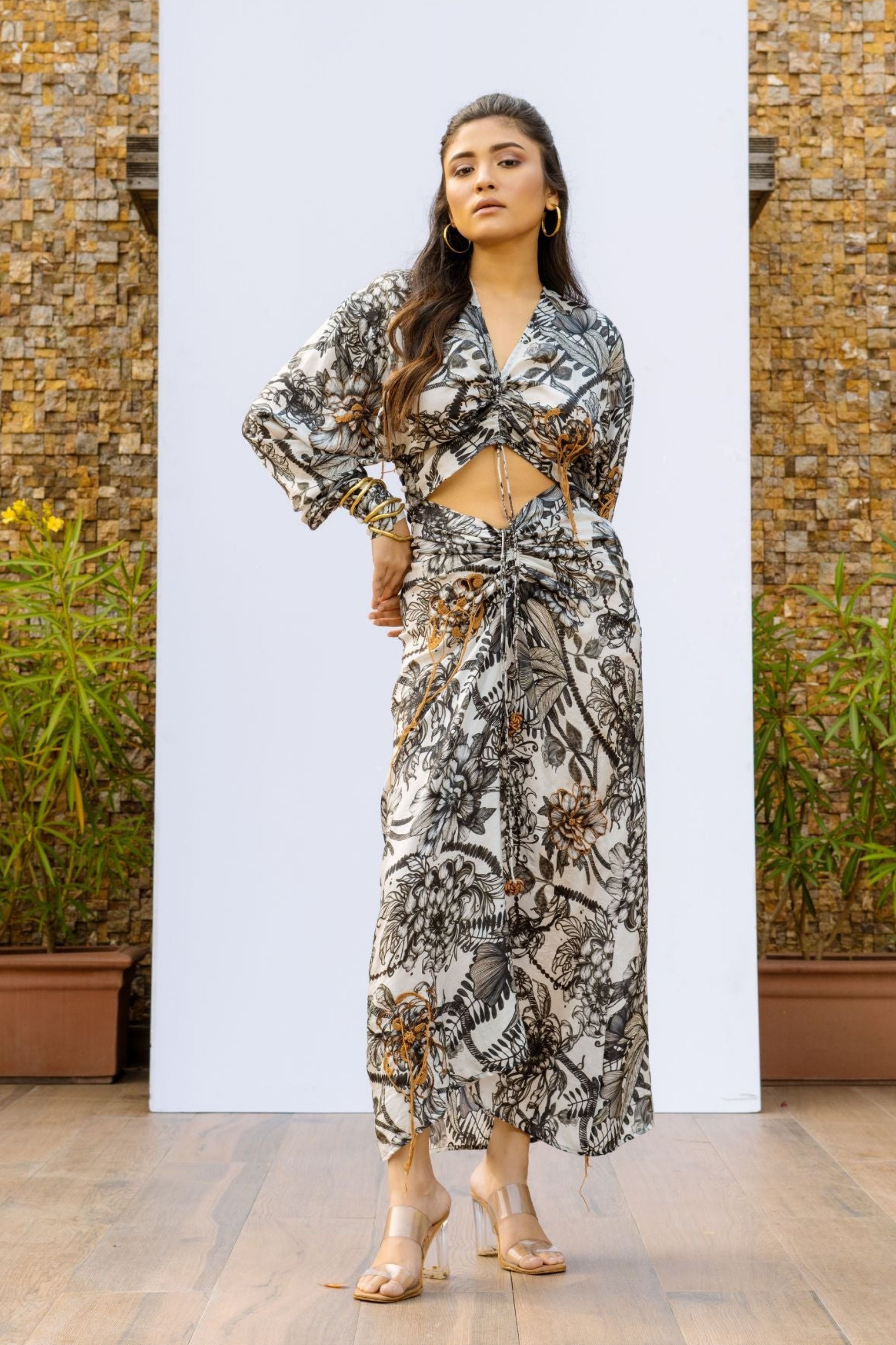 Botanical Symphony Skirt Bluish Grey