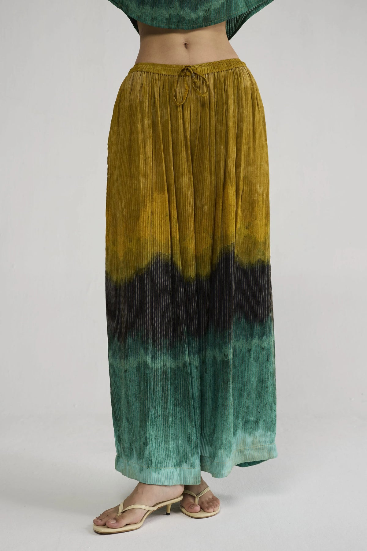 Uri Pintucks Flared Pants
