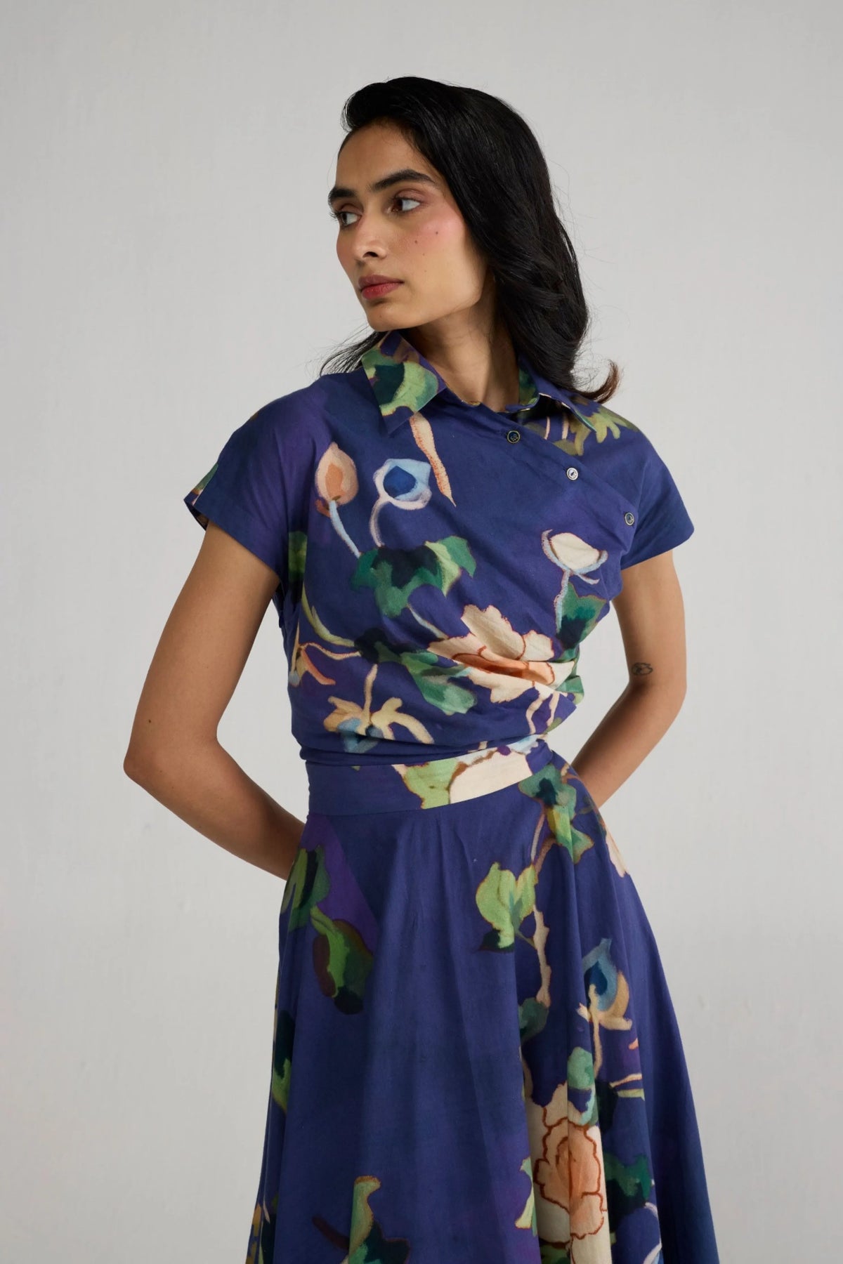 Fuji Side Buttons Dress