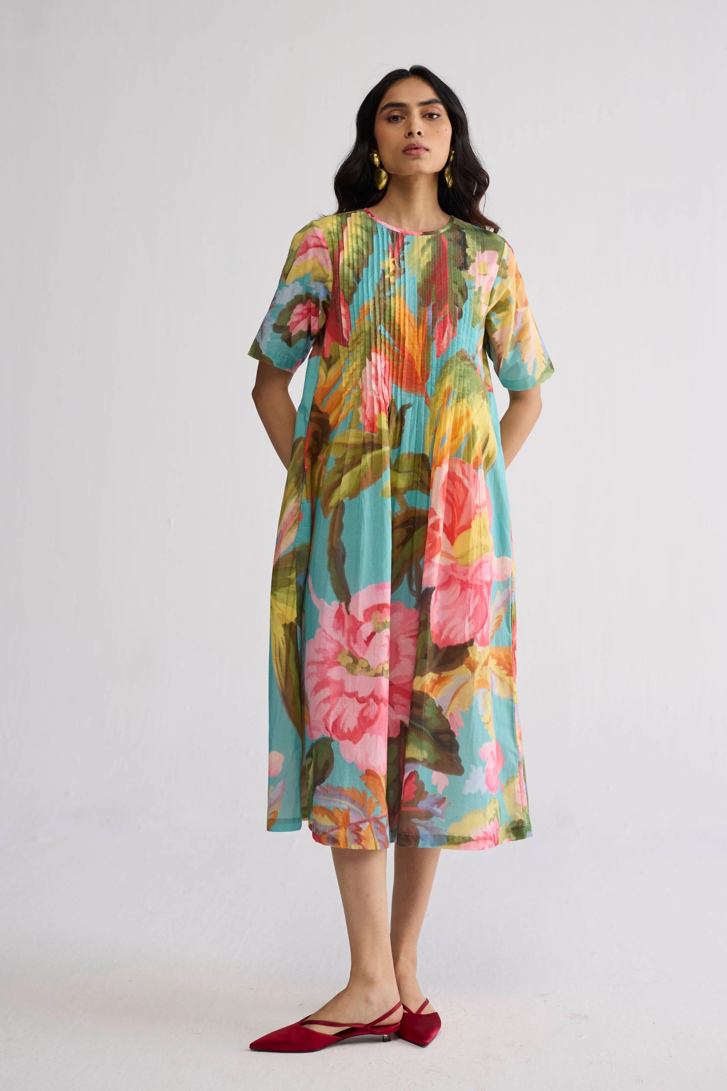 Campari Pintucks Dress