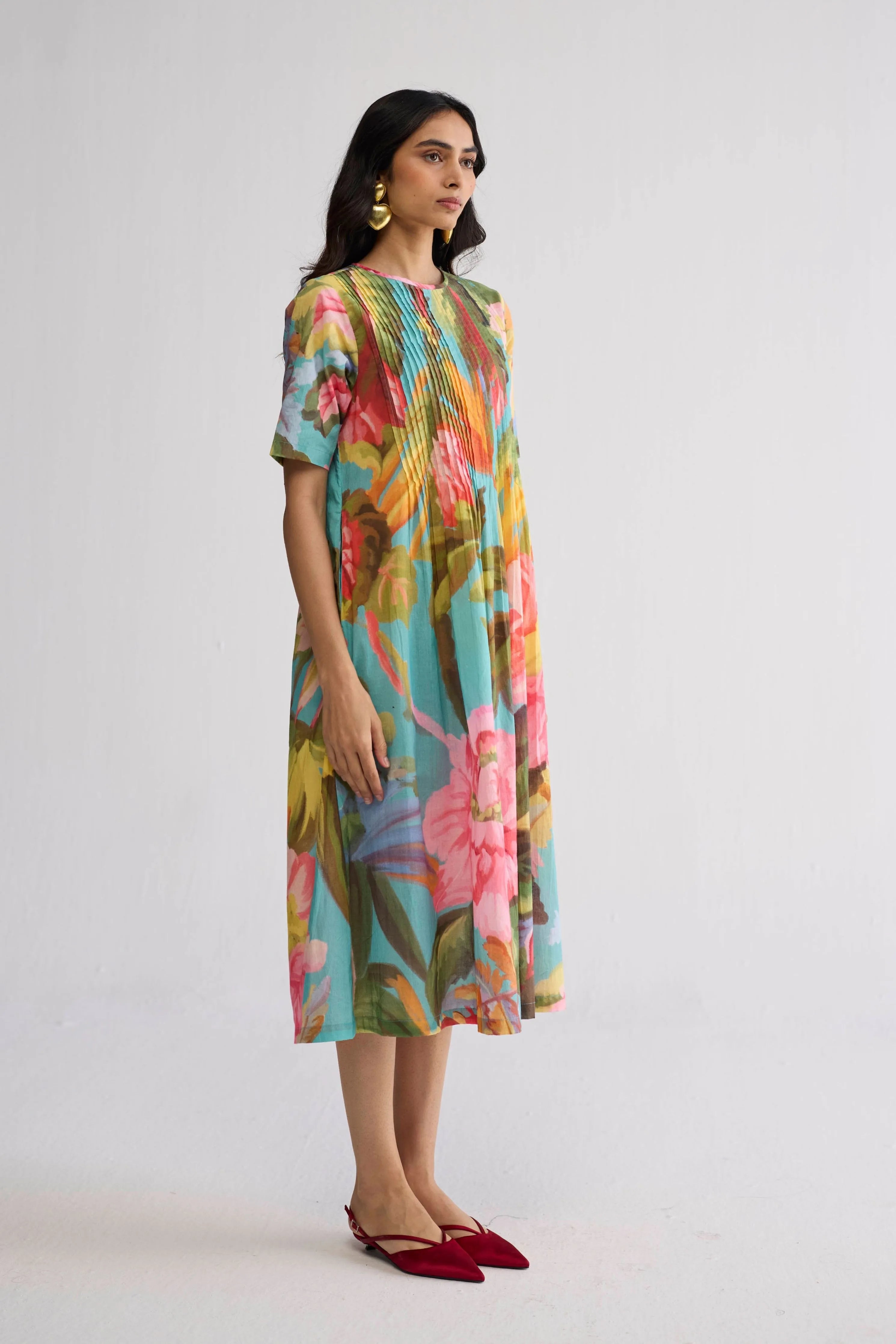Campari Pintucks Dress