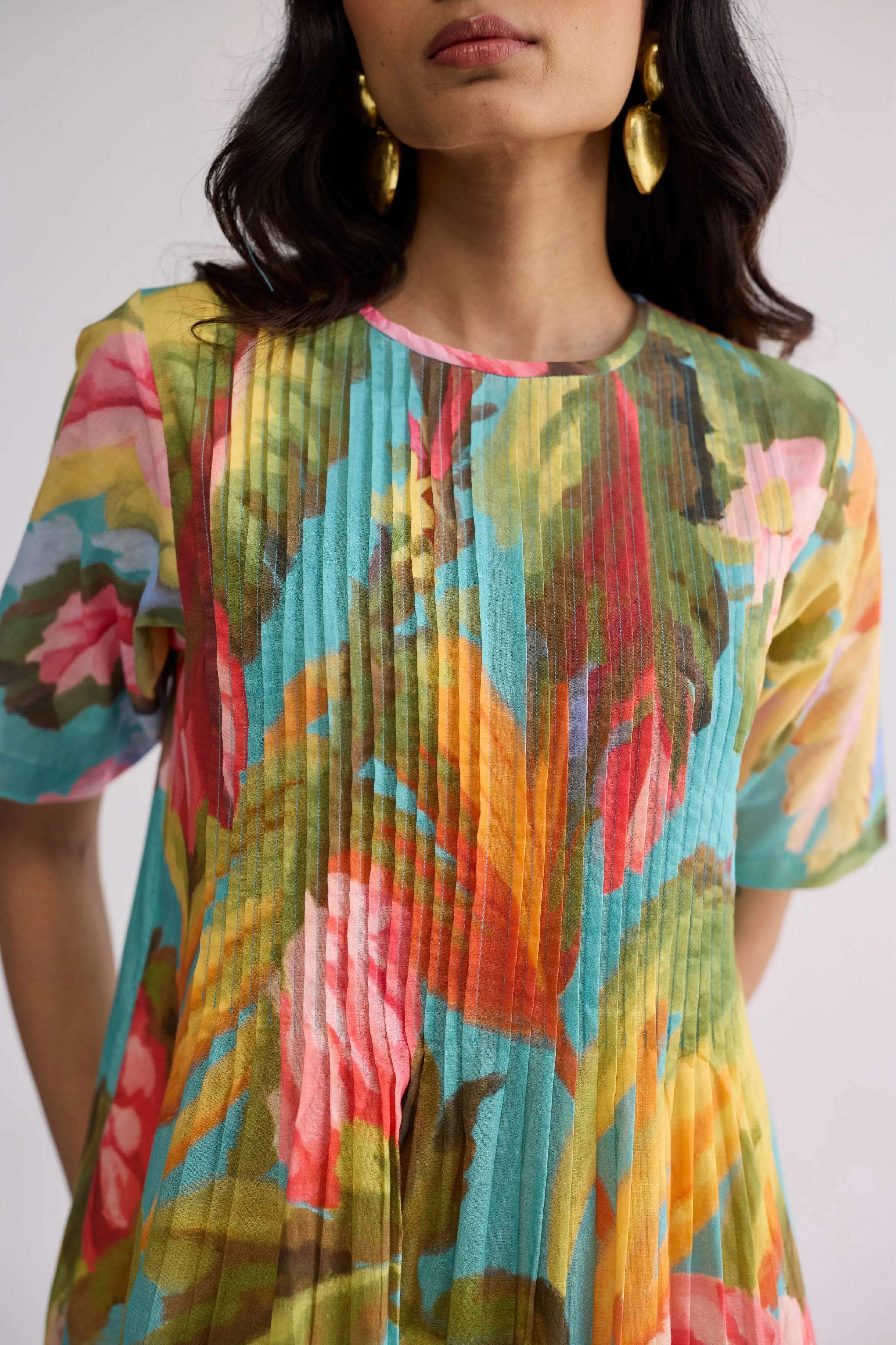 Campari Pintucks Dress