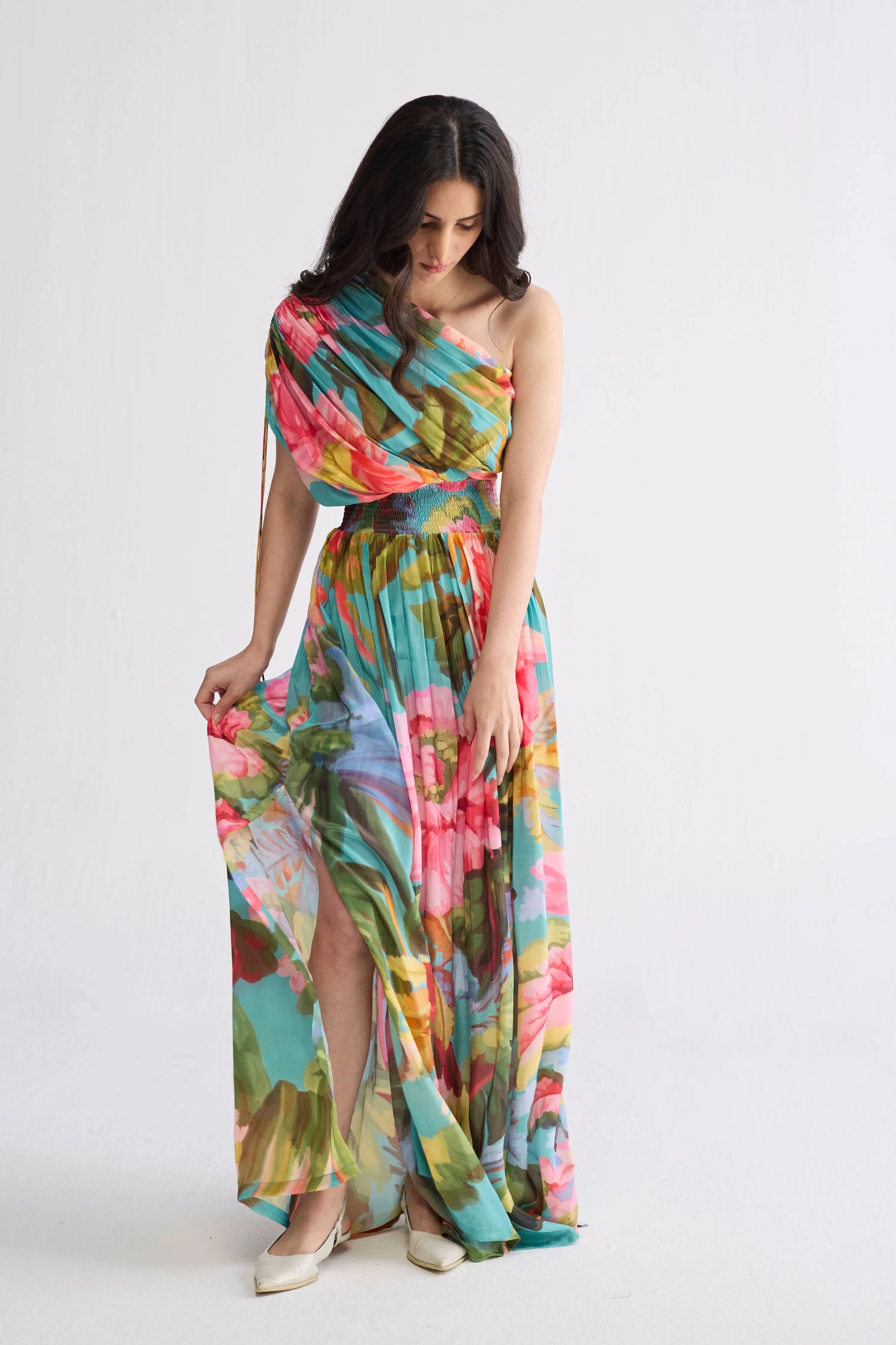 Campari One Shoulder Dress