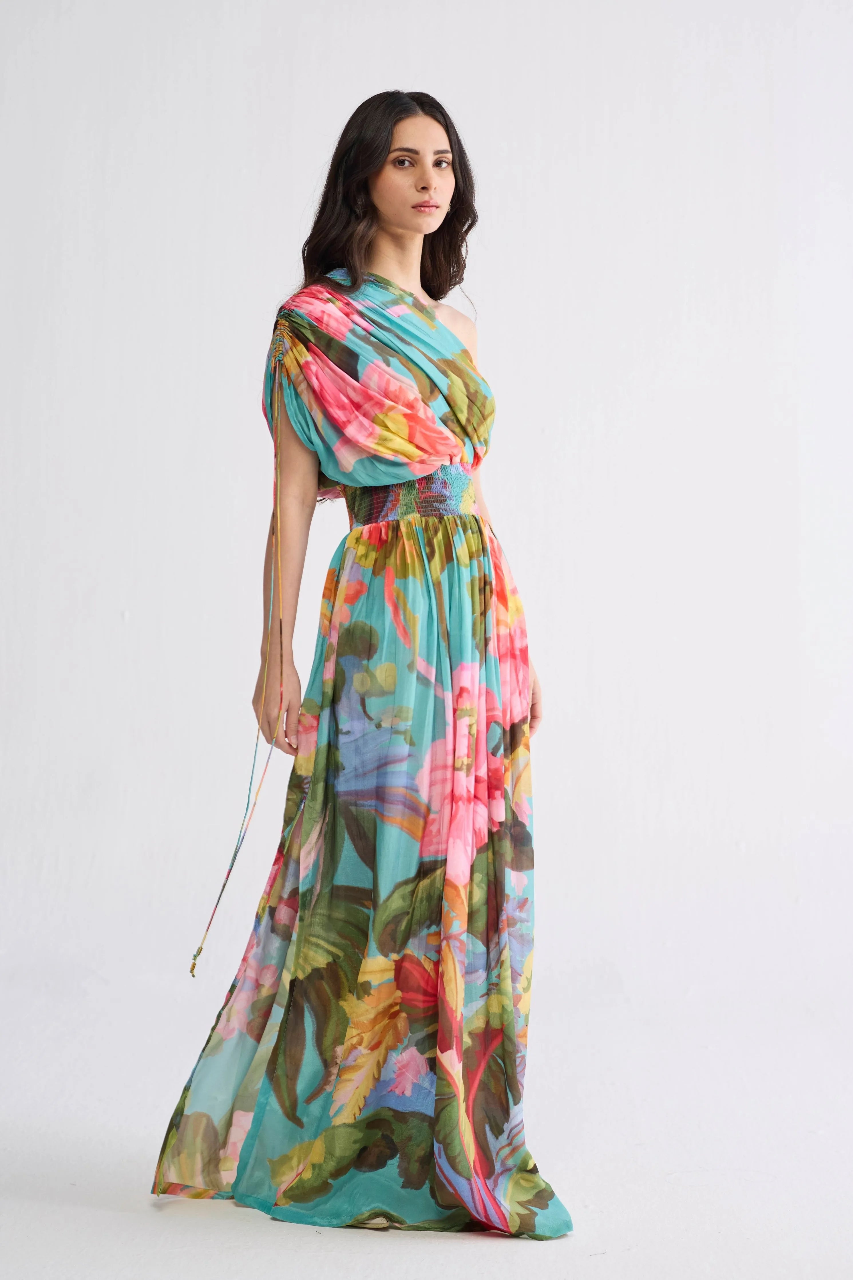 Campari One Shoulder Dress