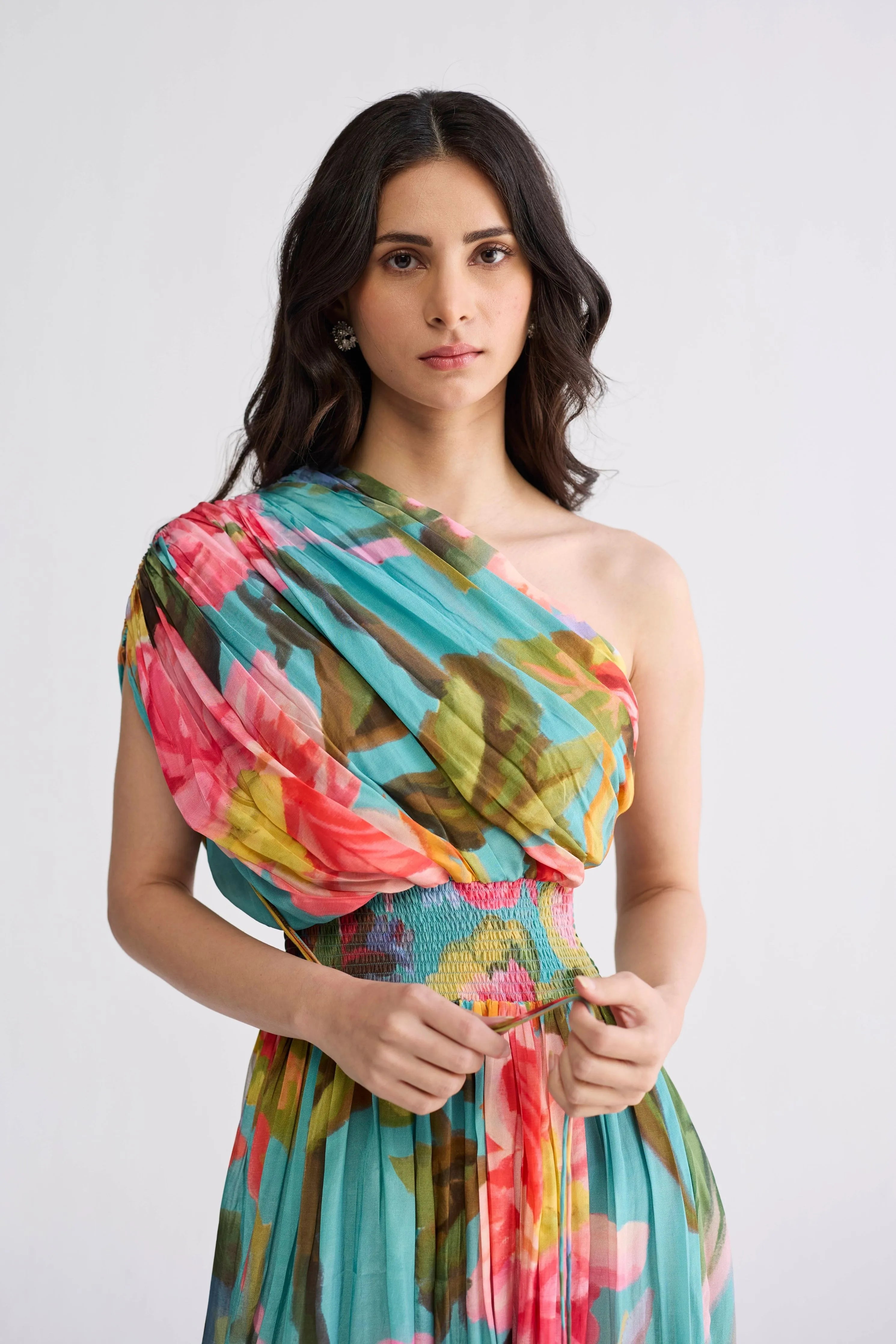 Campari One Shoulder Dress