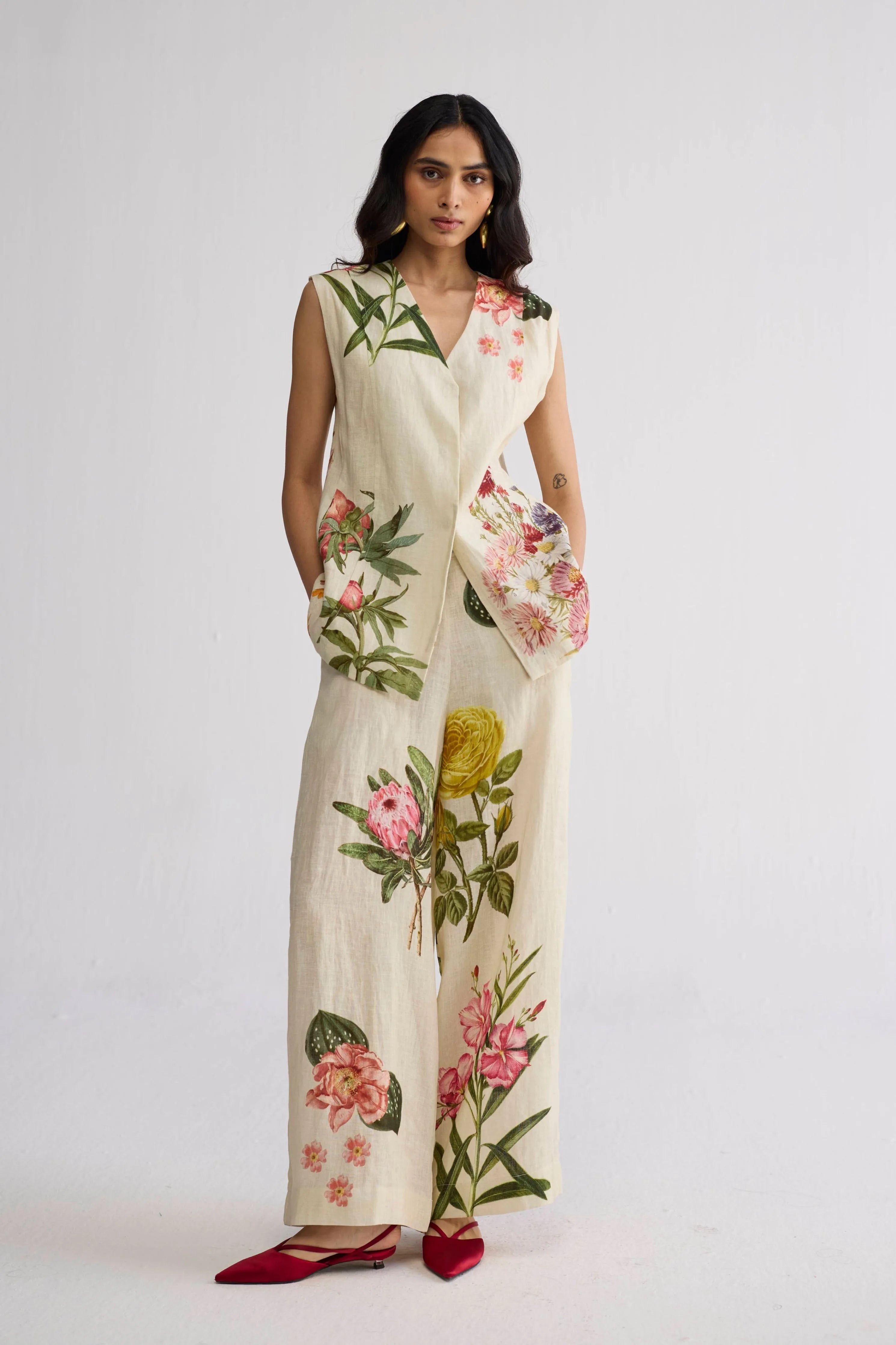Primavera Panelled Waistcoat & Pants Set