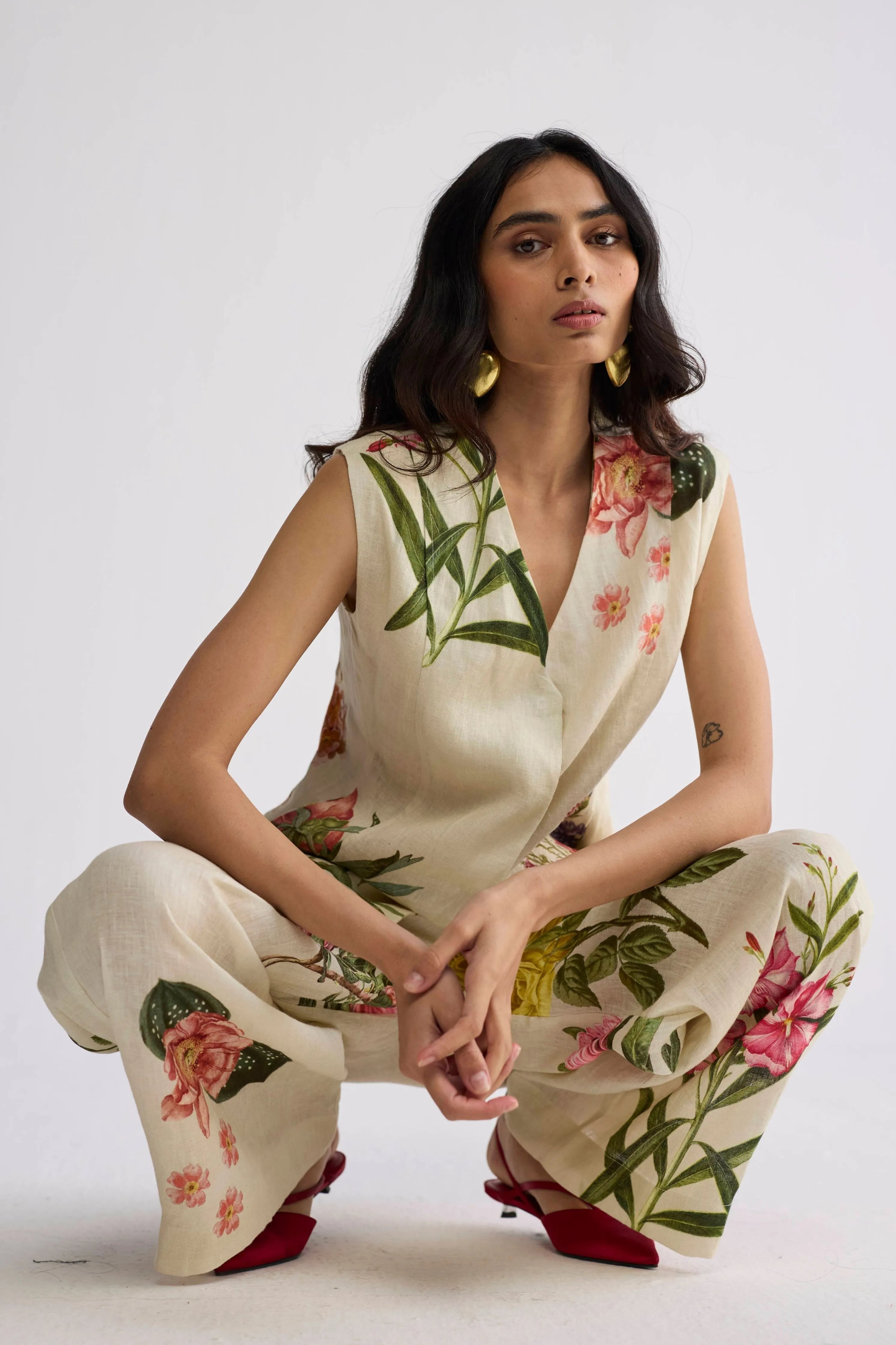 Primavera Panelled Waistcoat & Pants Set