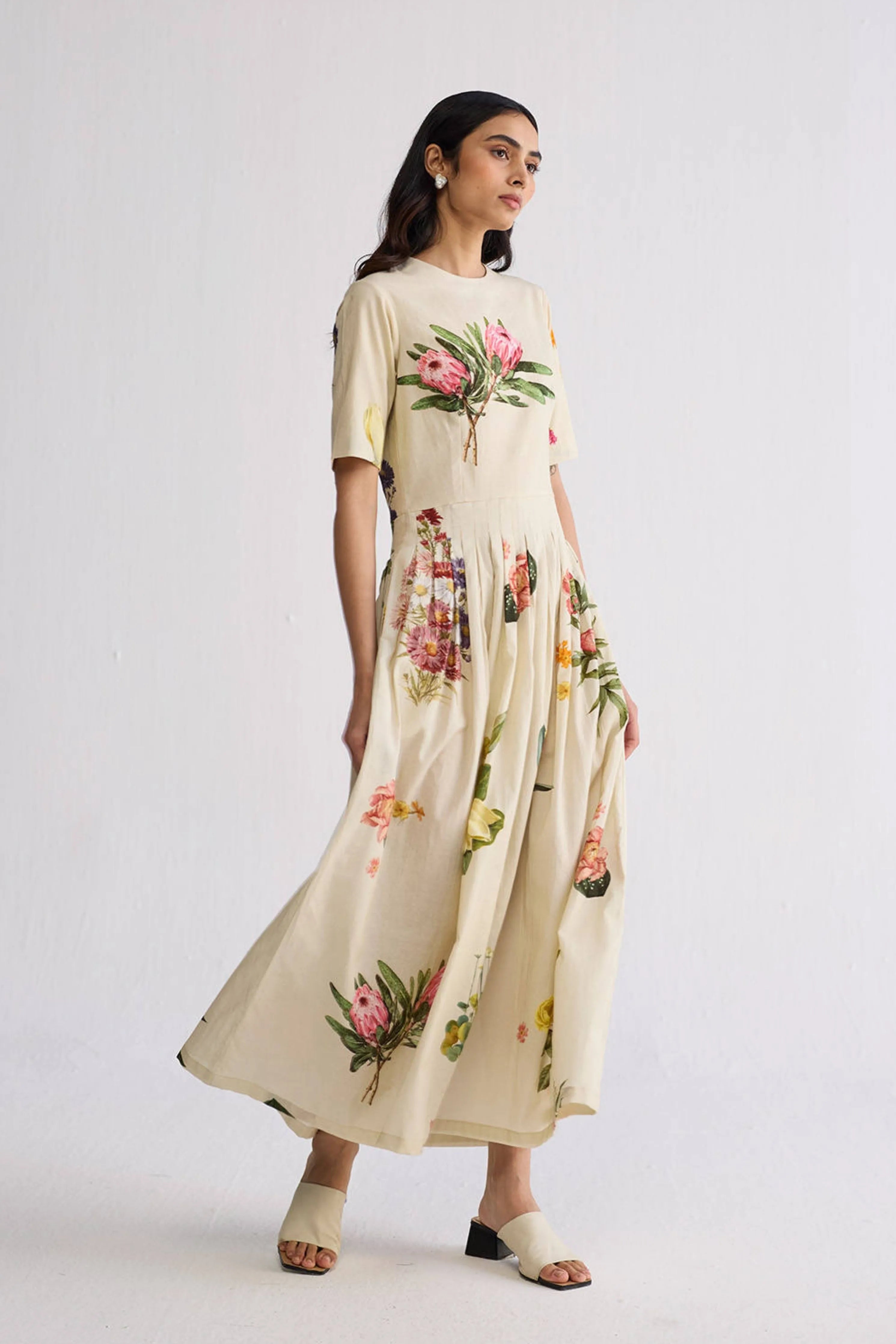 Primavera Half Pleated Dress