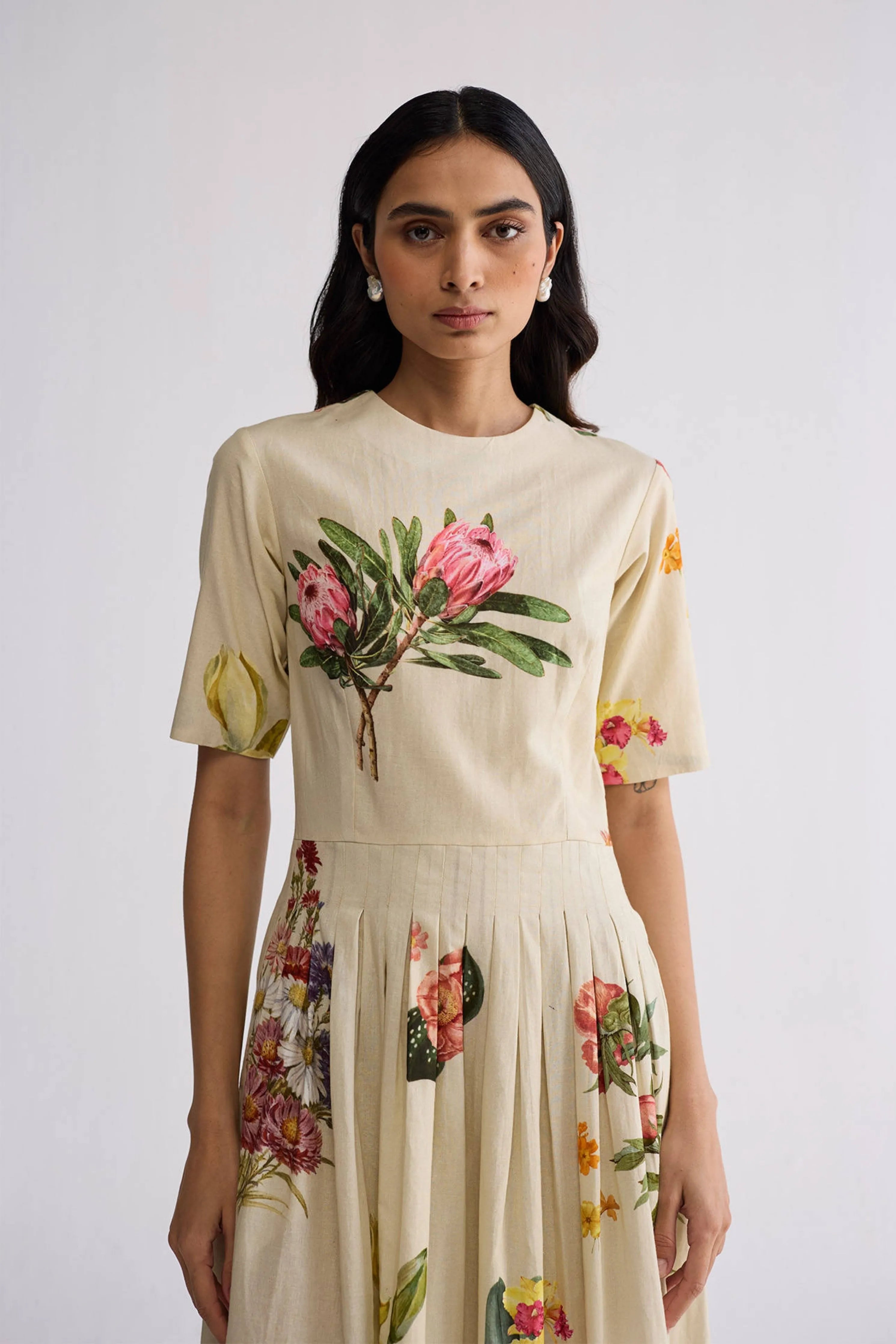 Primavera Half Pleated Dress