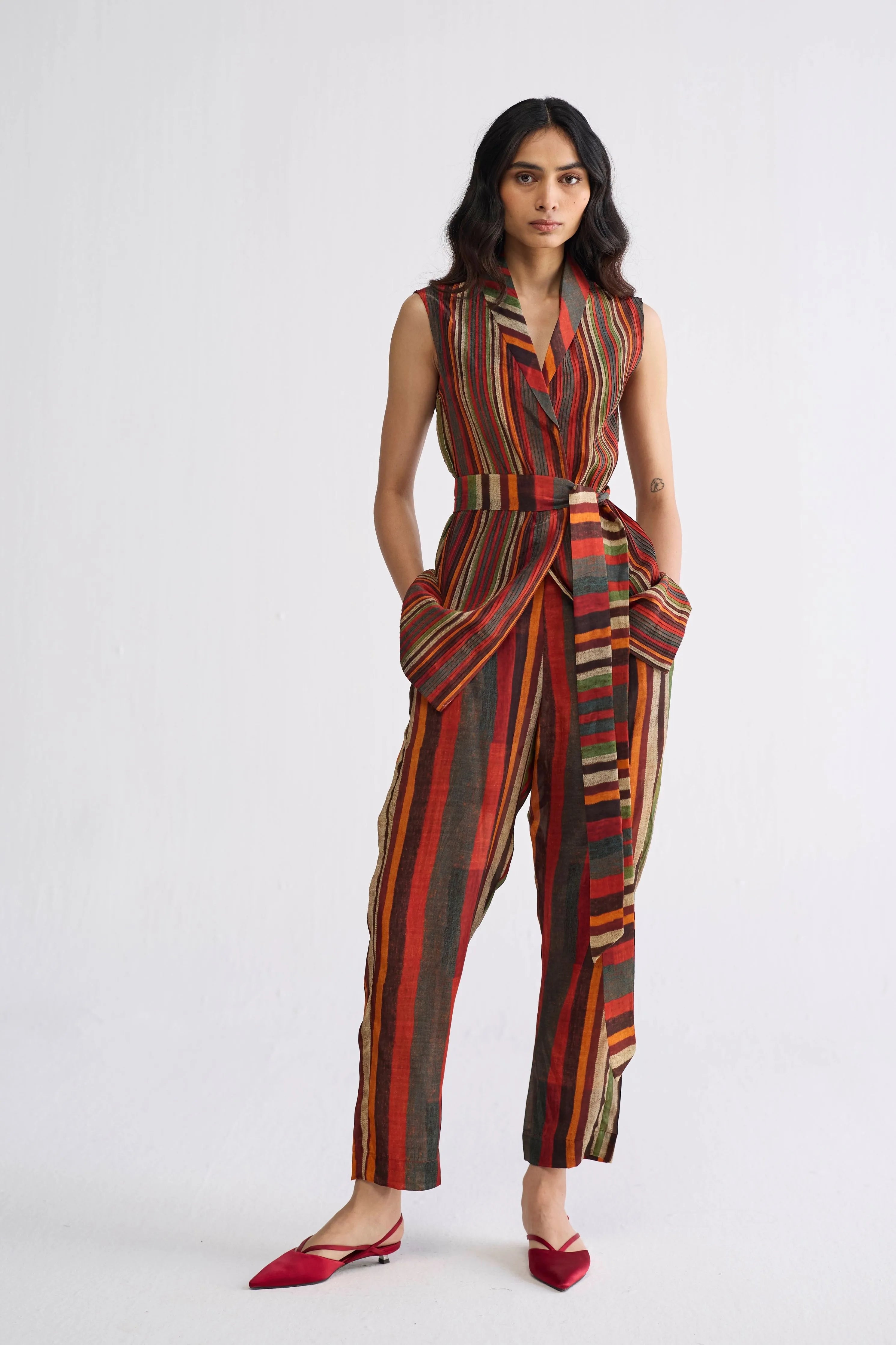 Jilian Pintucks Jacket & Pants Set