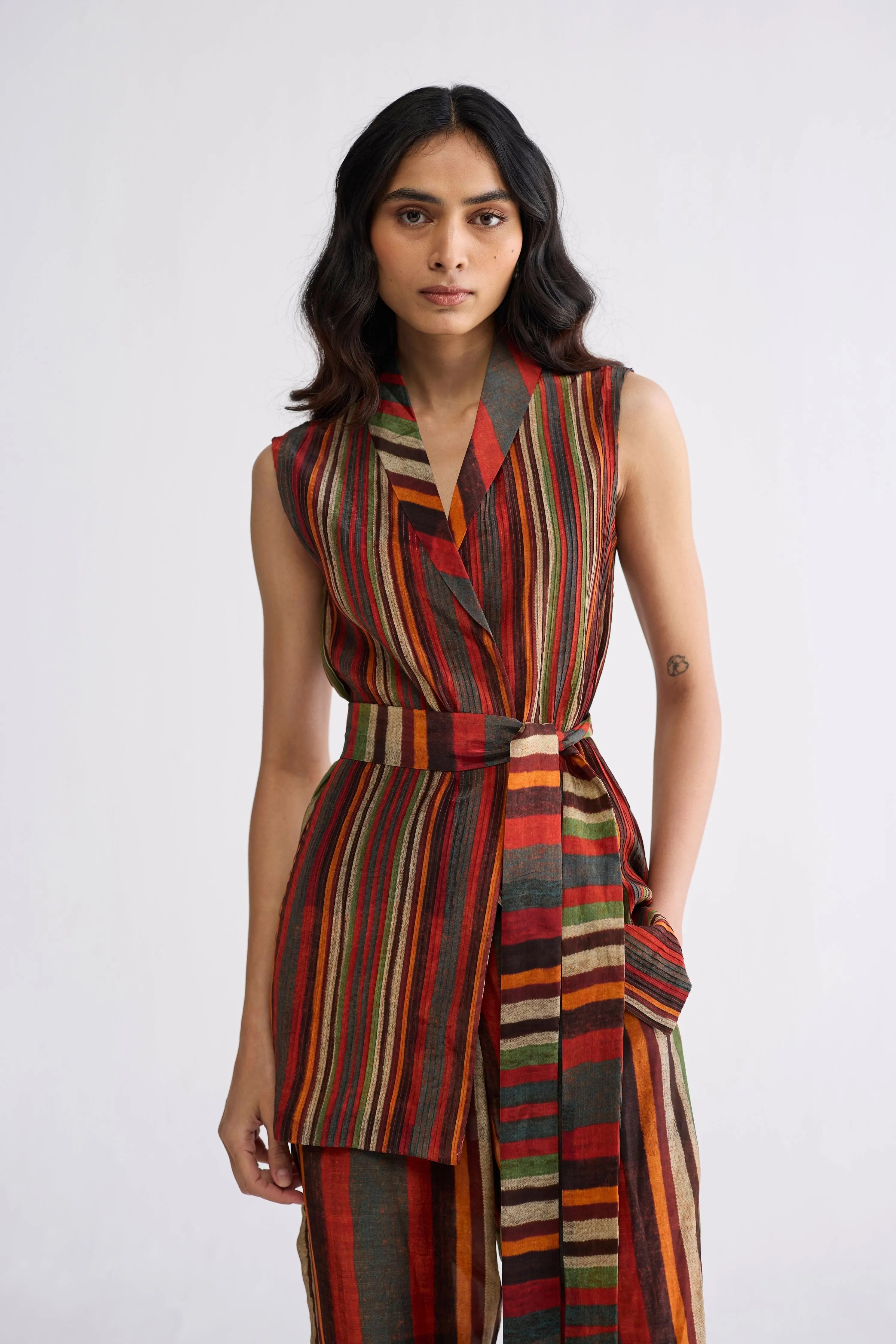 Jilian Pintucks Jacket & Pants Set