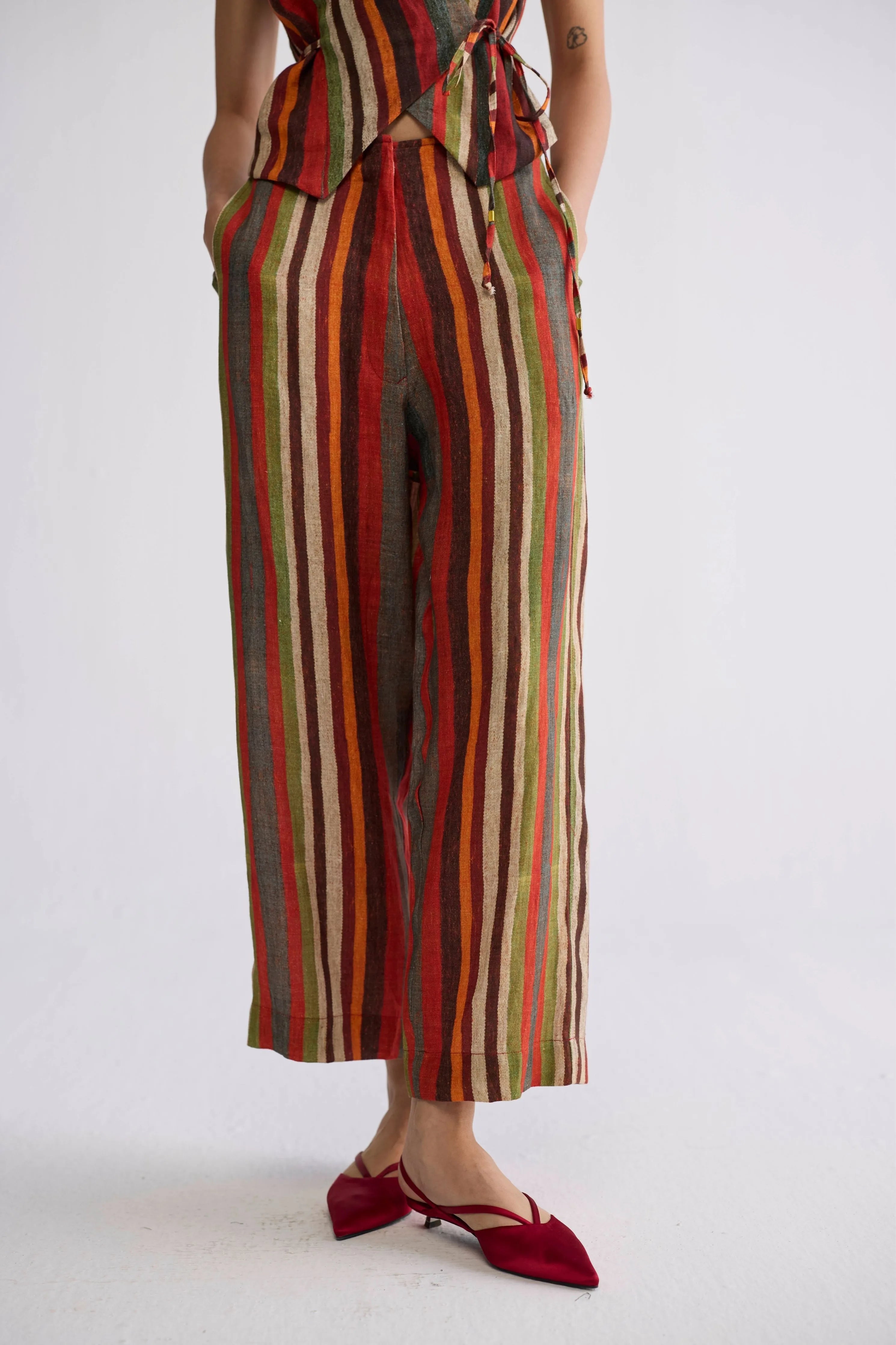 Jilian Tie Up Waistcoat & Pants Set