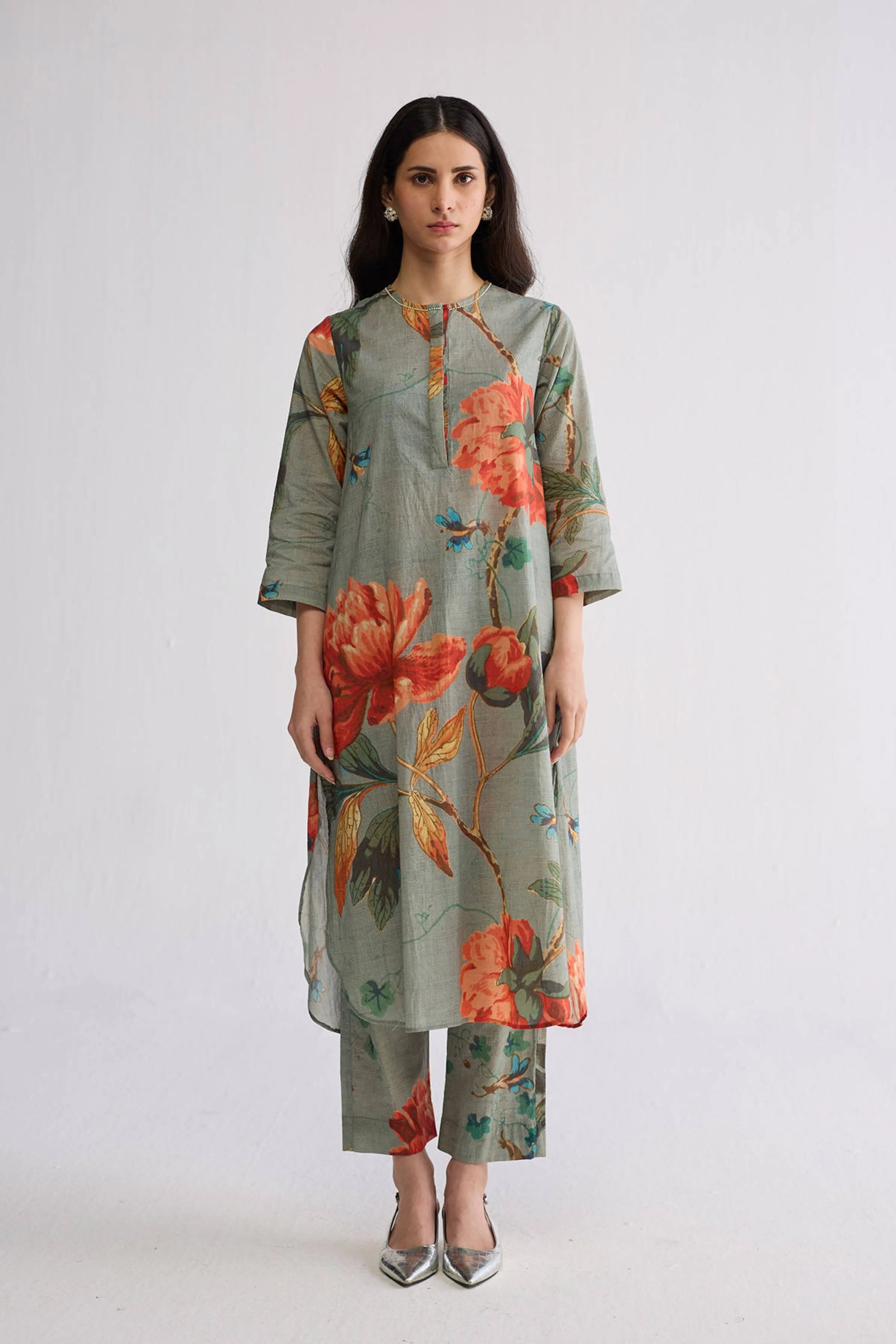 Cabbage Long Kurta Set