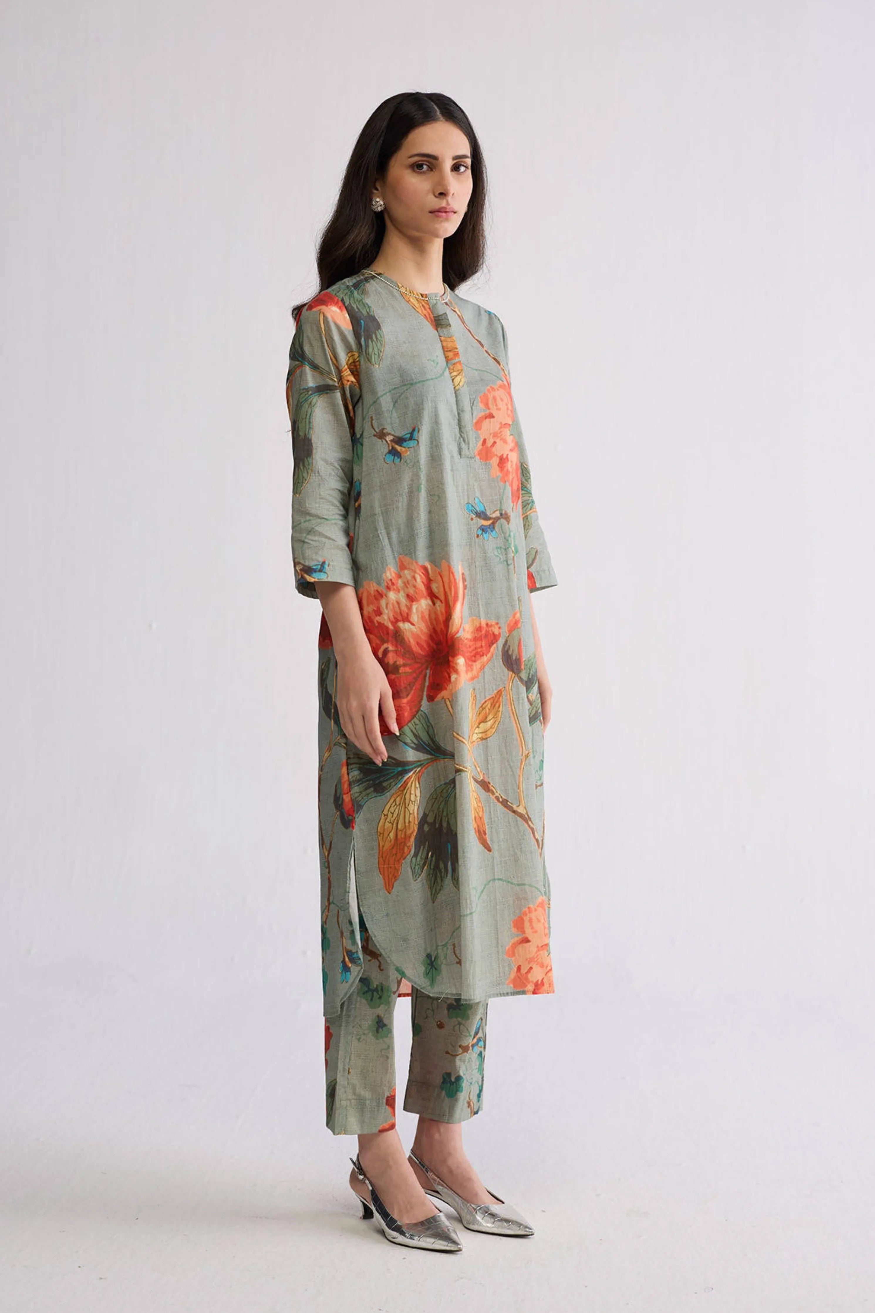 Cabbage Long Kurta Set