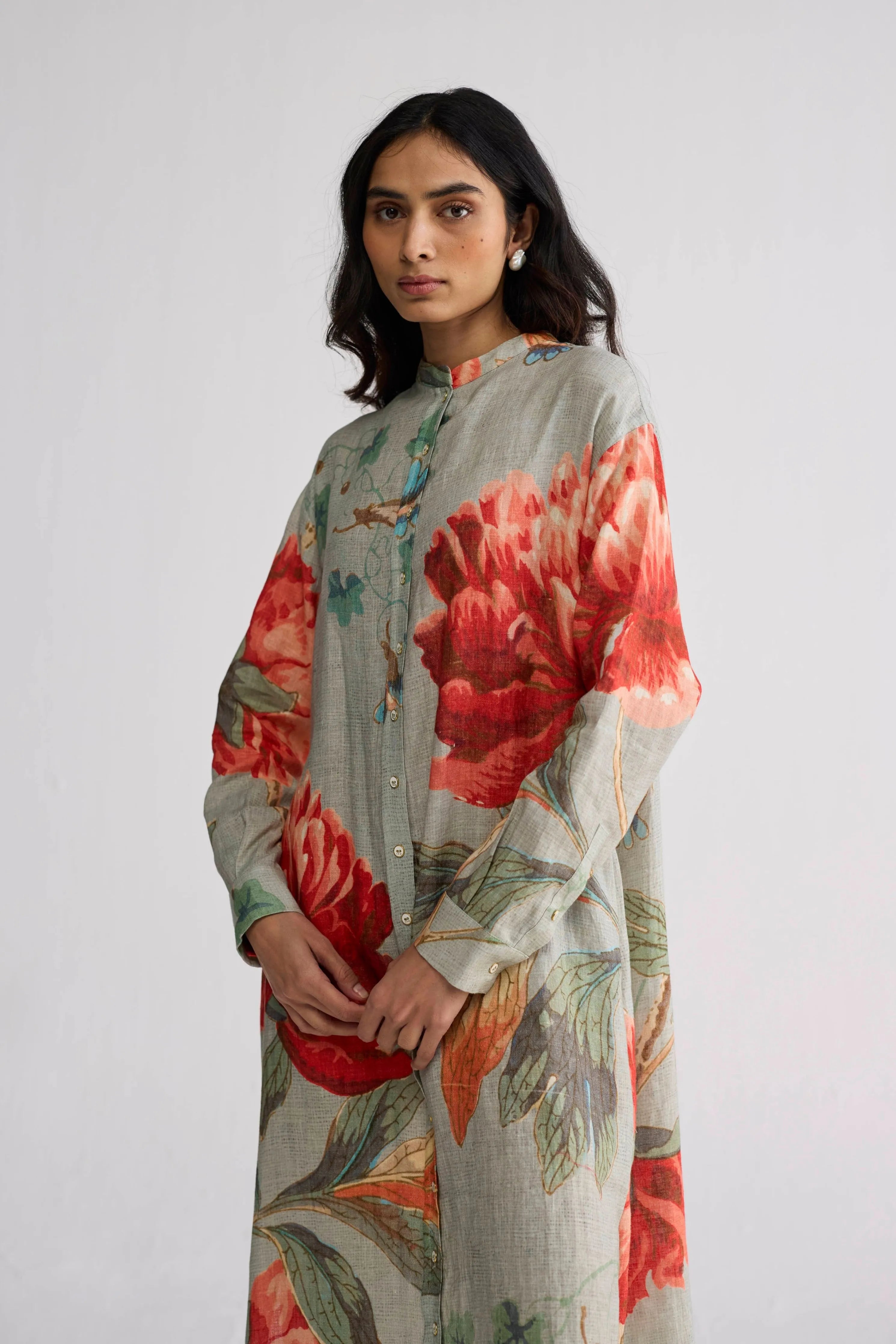 Cabbage Linen Shirt Dress