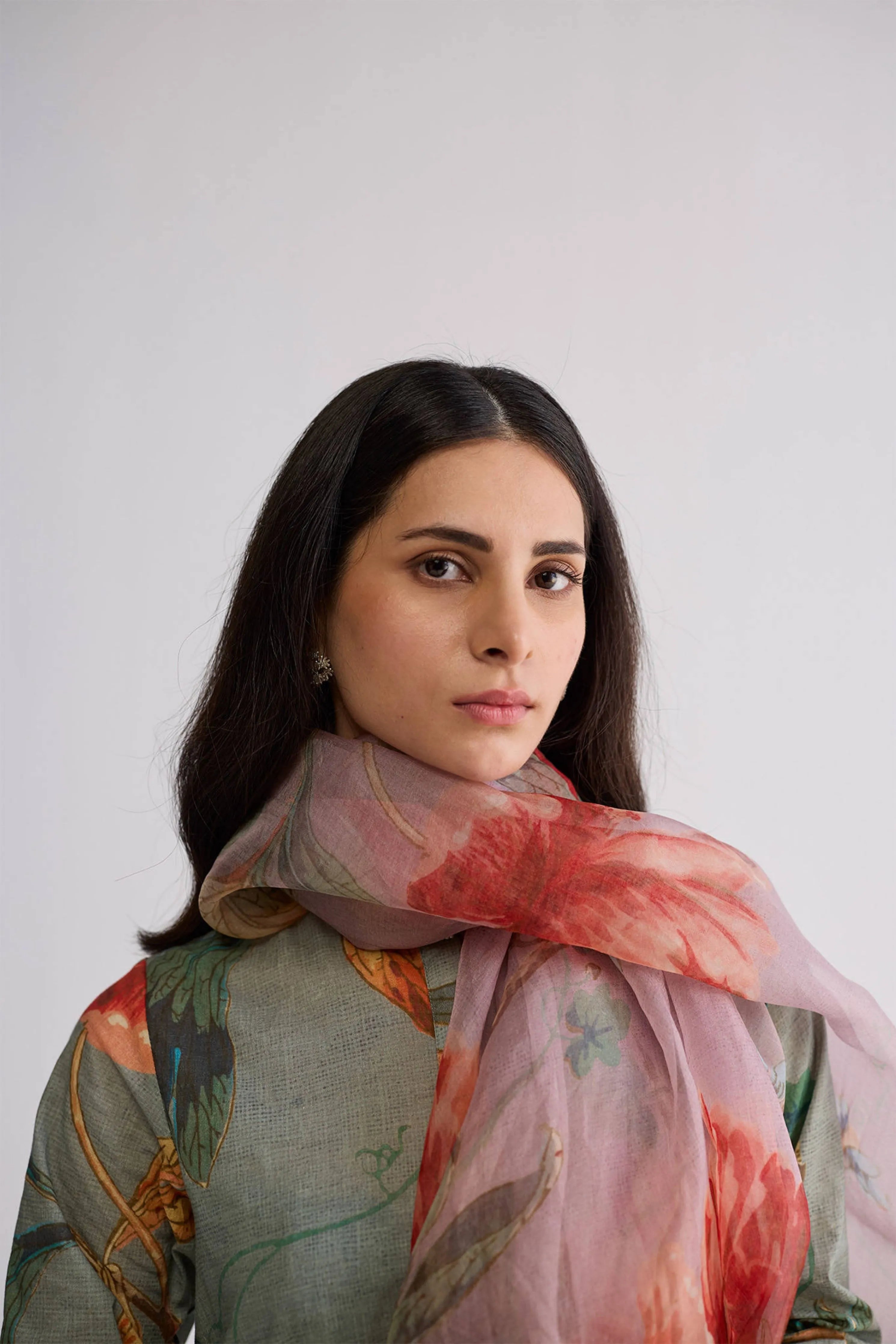 Berry Organza Dupatta