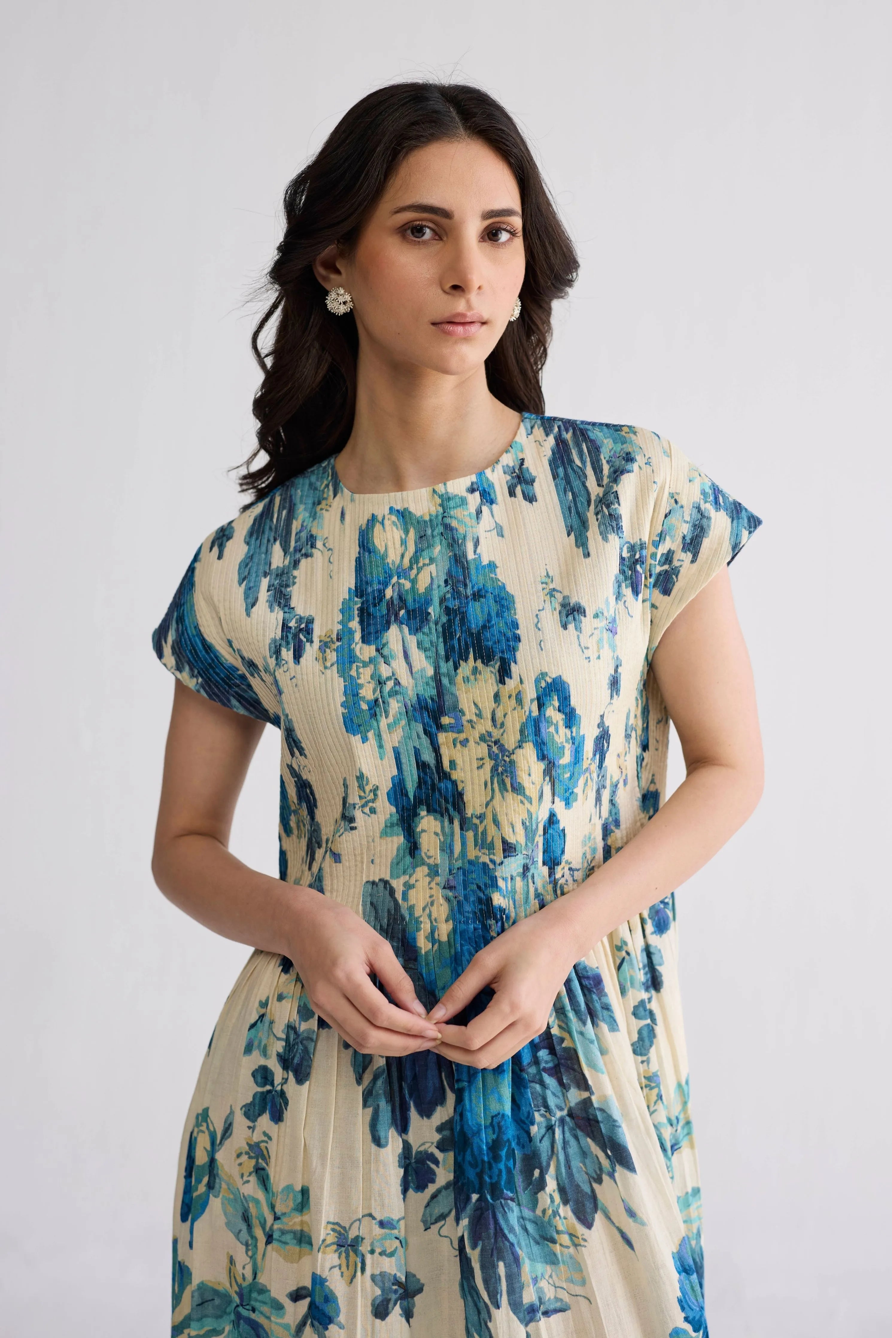 Royal Paradise Pintucks Dress