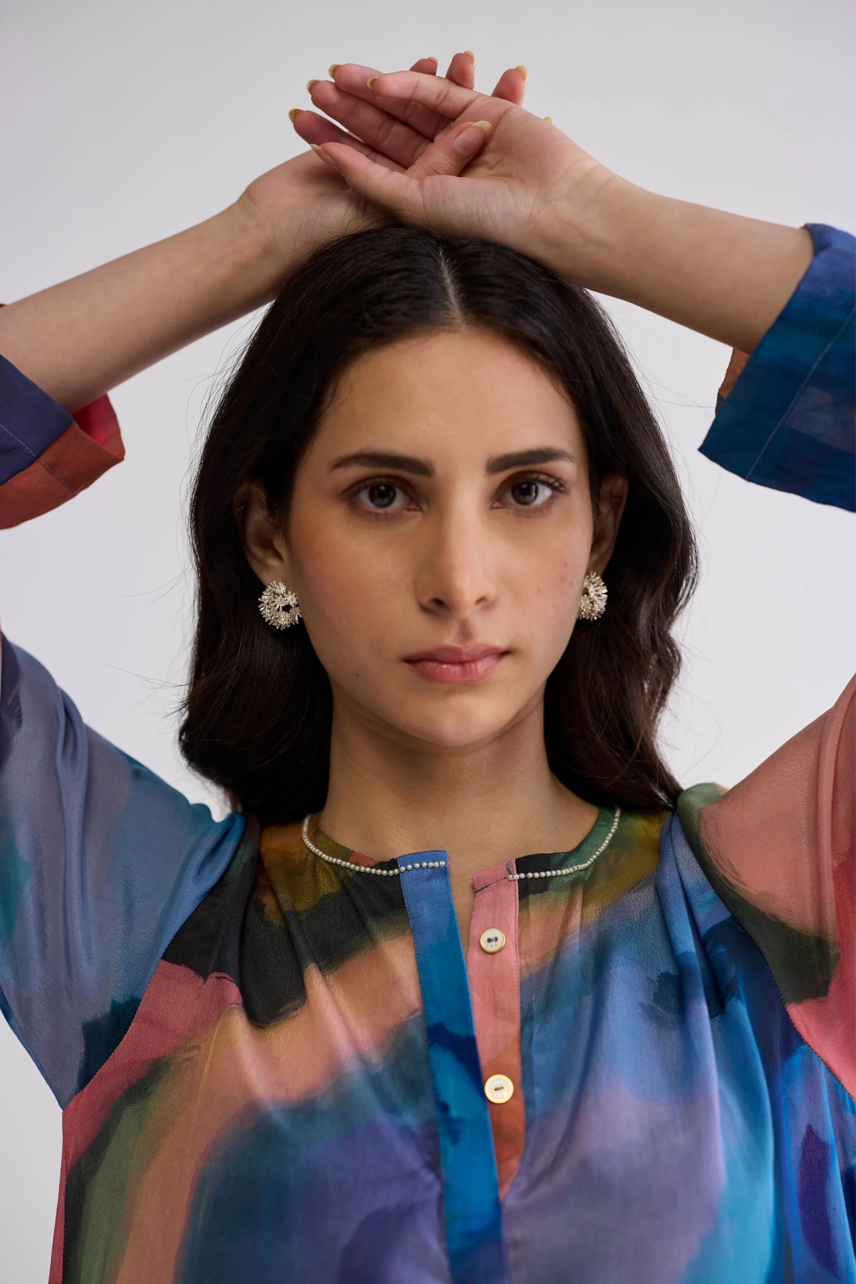 Rainbow Garden Long Kurta Set