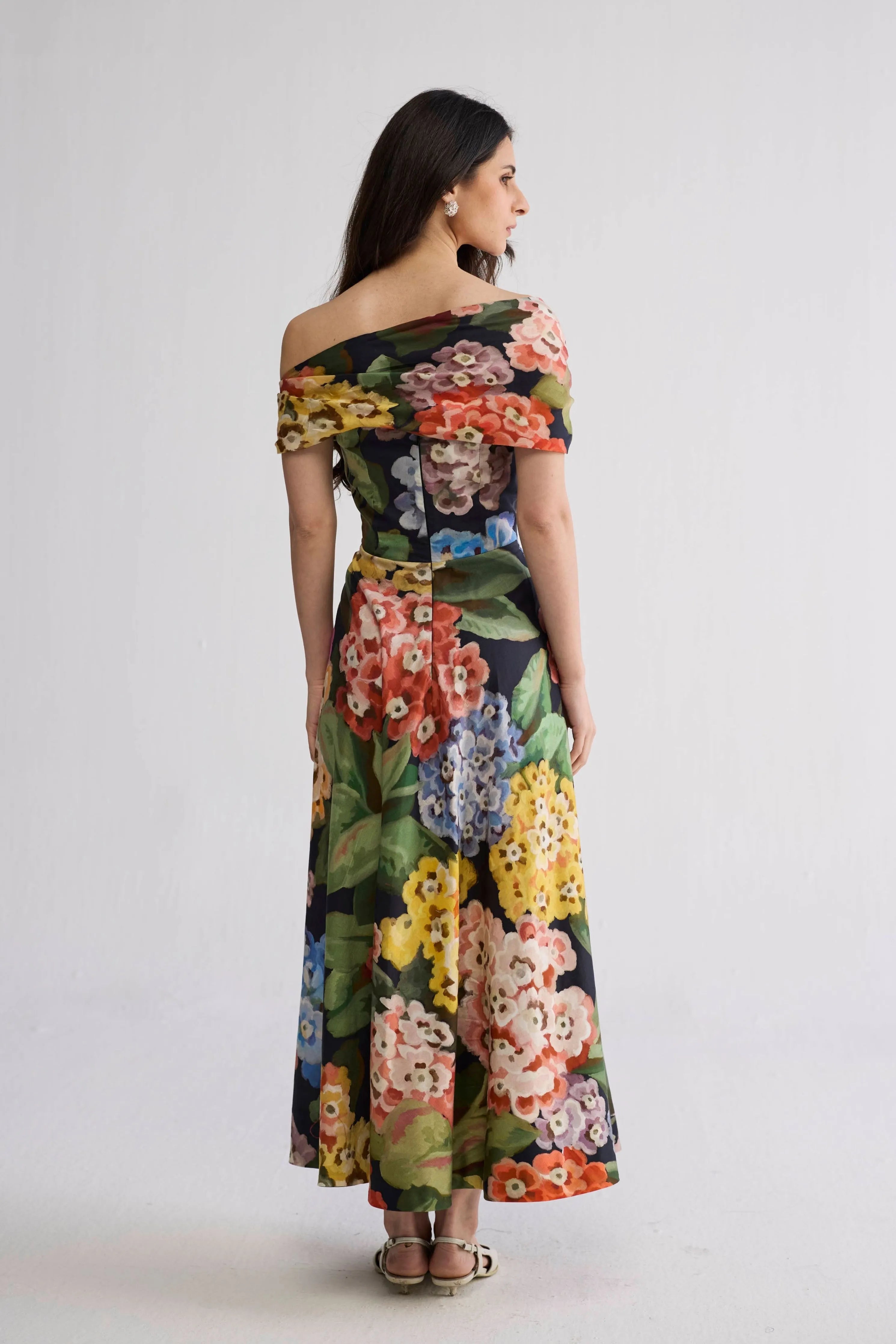 Rain Draped Off Shoulder Dress