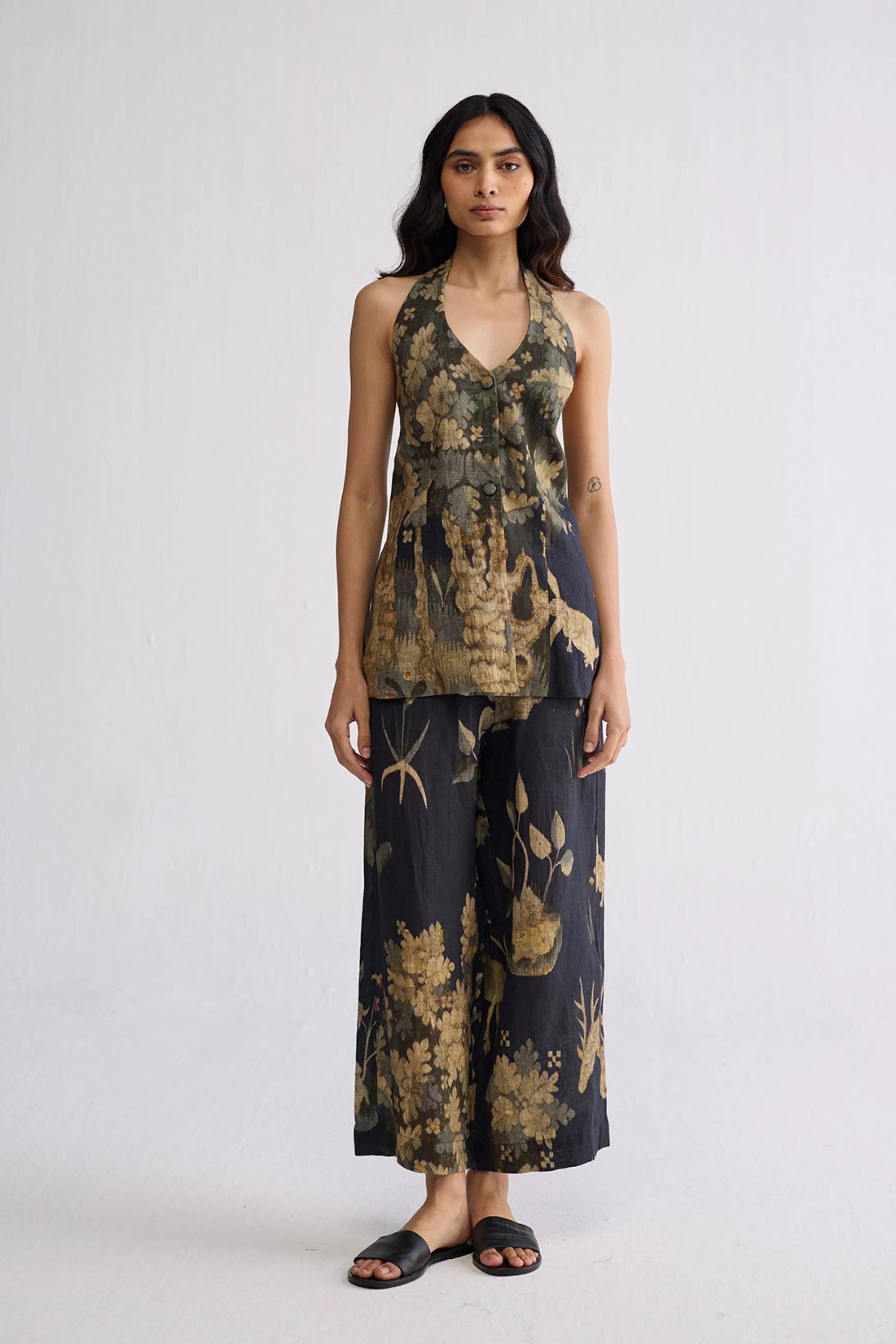 Banyan Halterneck Waistcoat & Pants Set