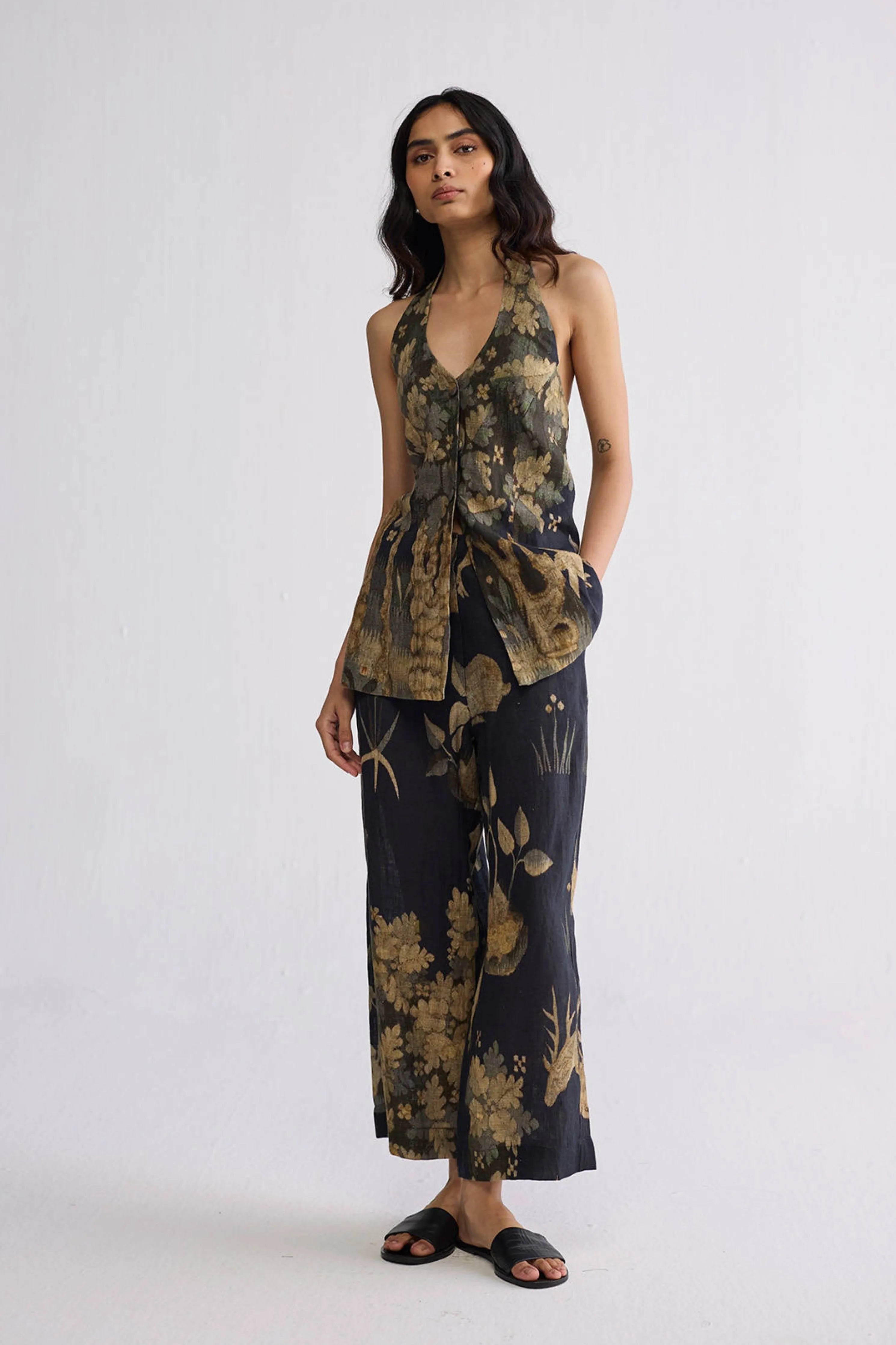 Banyan Halterneck Waistcoat & Pants Set