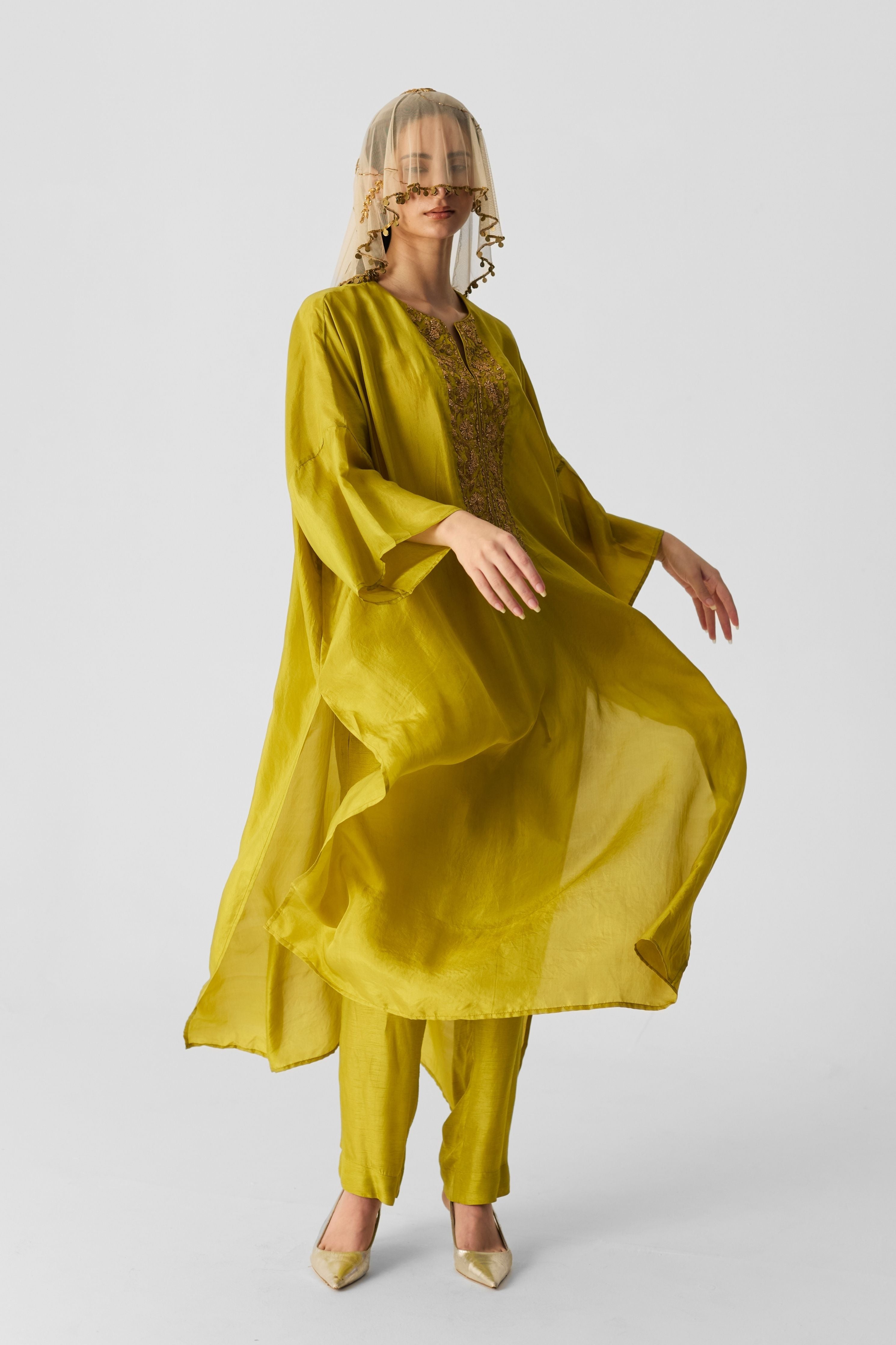 Lime Kaftan Set